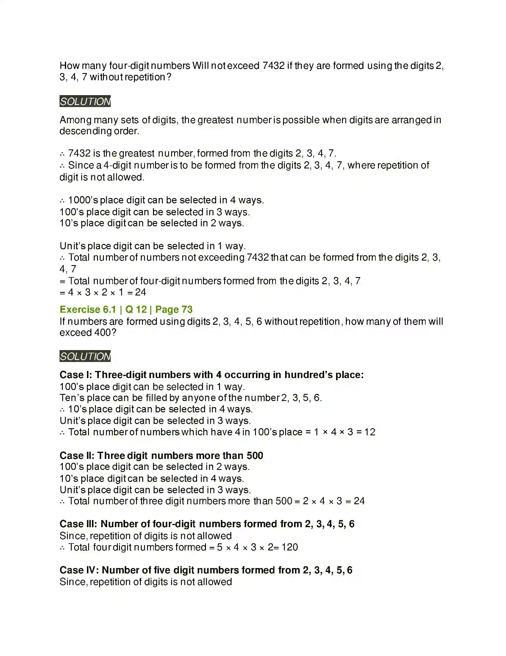 Maharashtra Board Class 11th Mathematics & Statistics - 2 Permutations and Combinations Solution 6