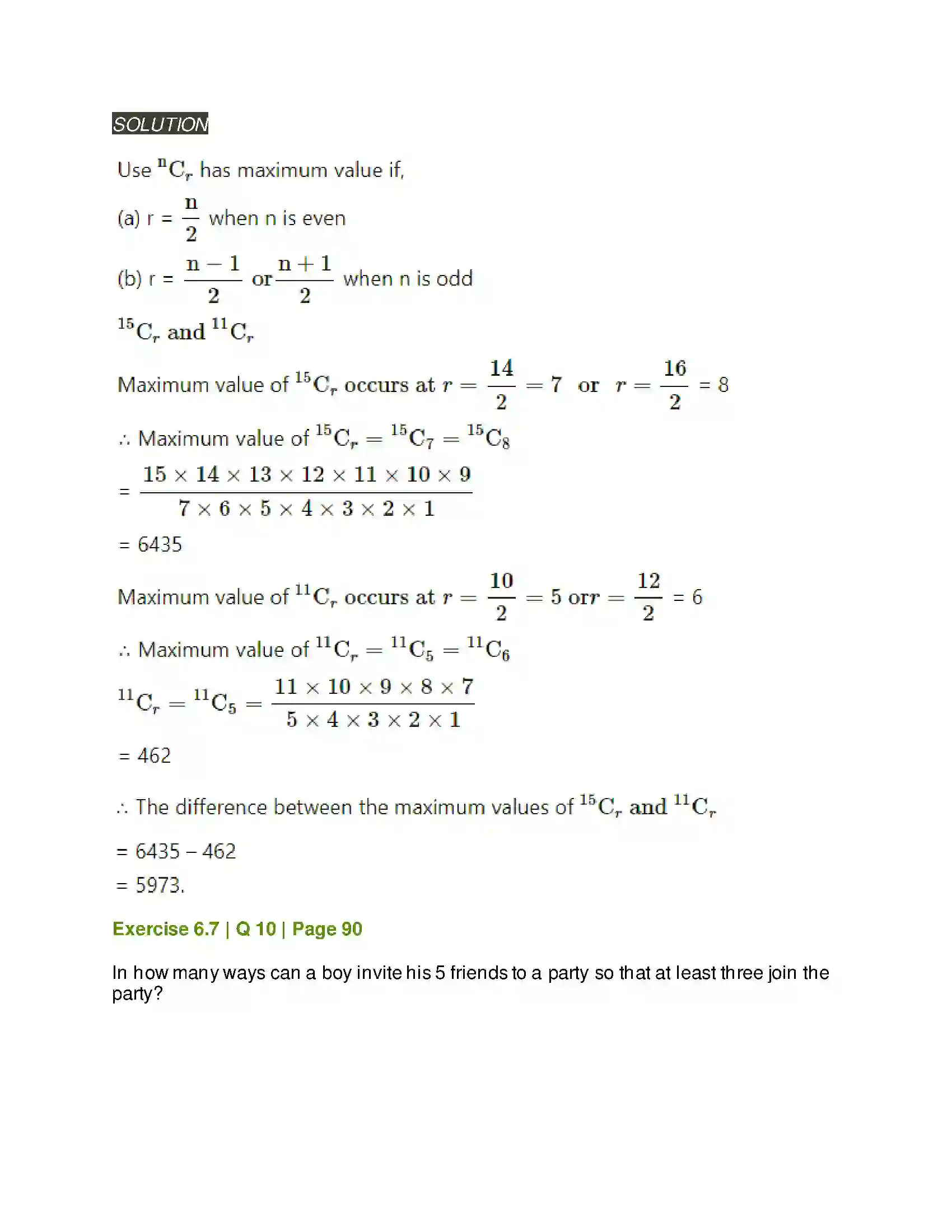 Maharashtra Board Class 11th Mathematics & Statistics - 2 Permutations and Combinations Solution 71