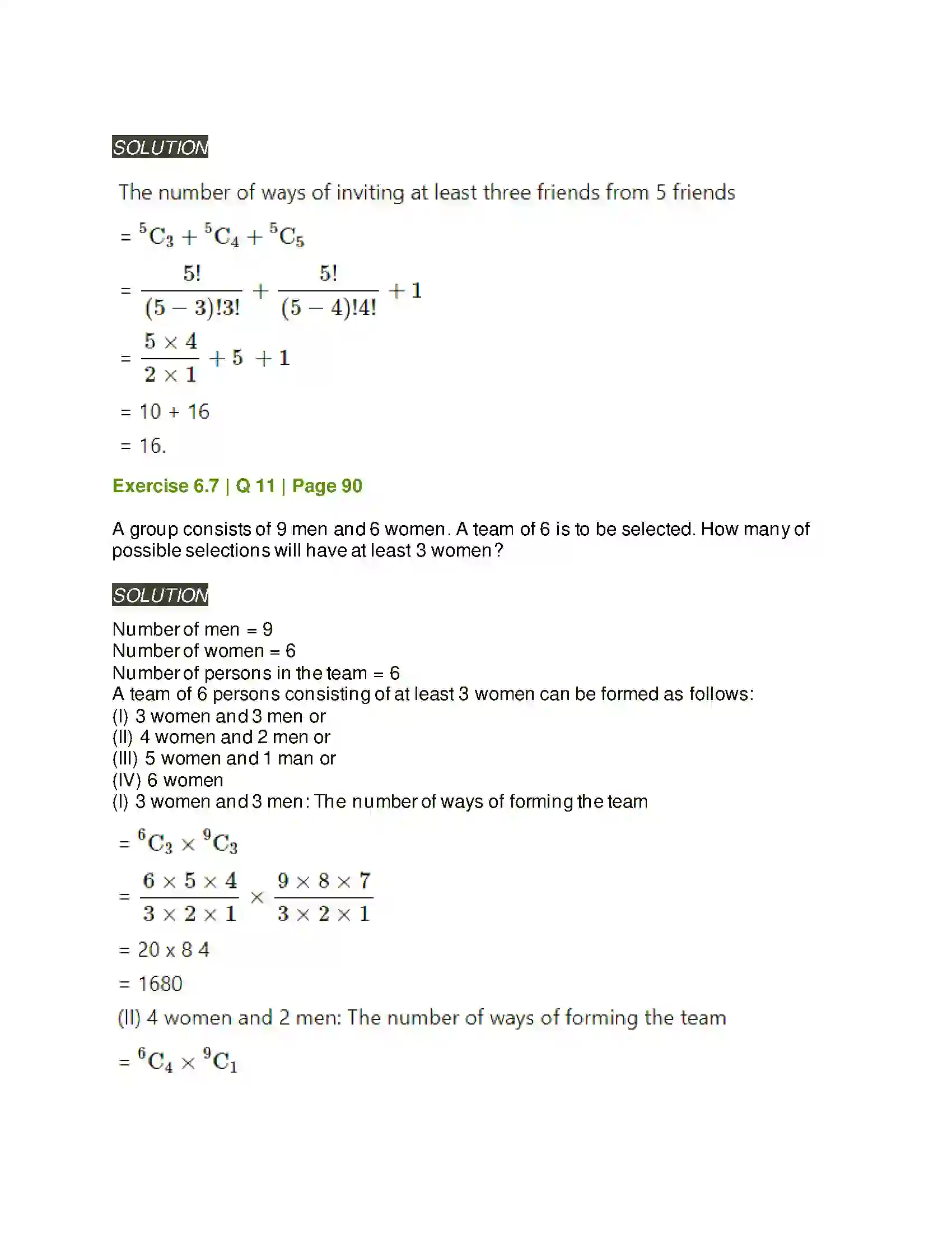 Maharashtra Board Class 11th Mathematics & Statistics - 2 Permutations and Combinations Solution 72