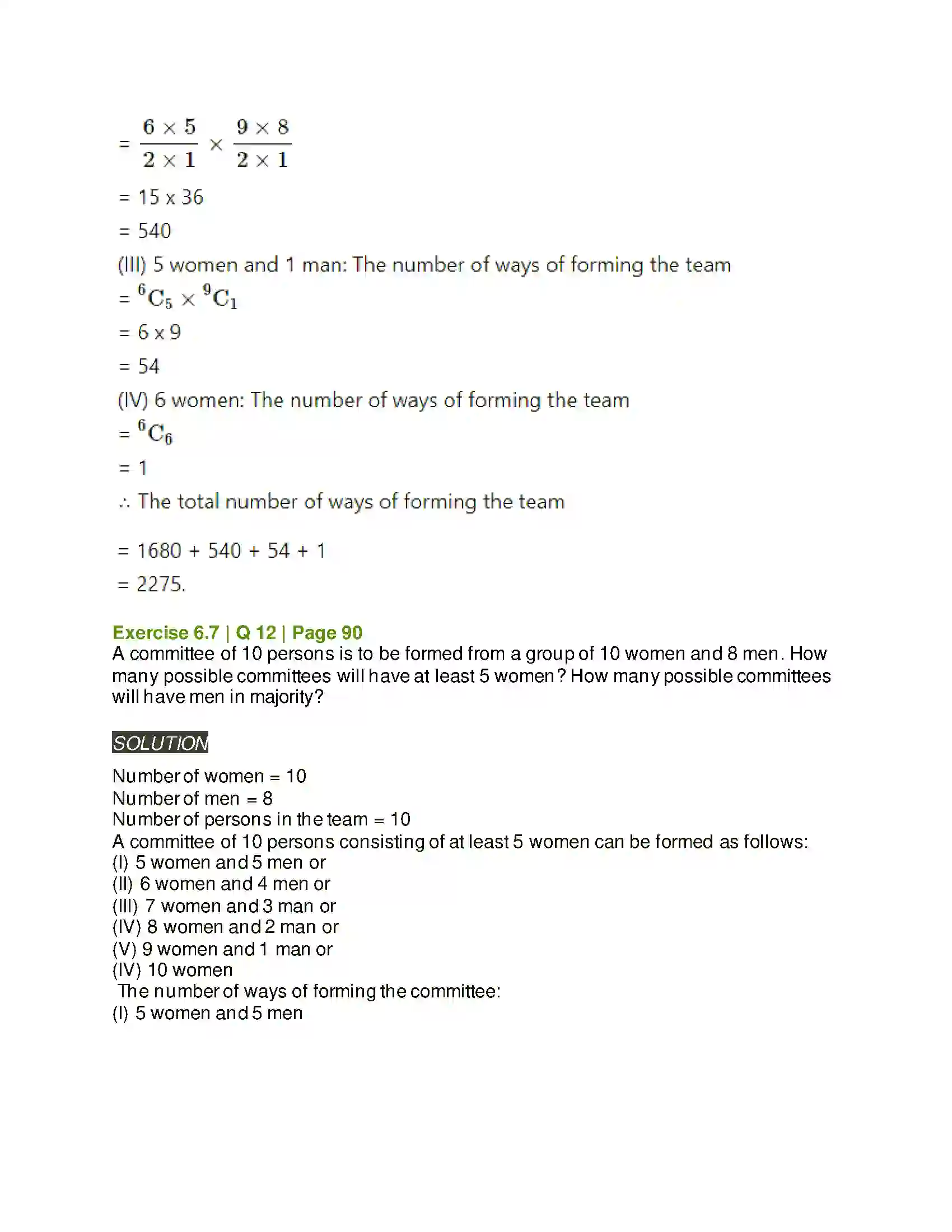 Maharashtra Board Class 11th Mathematics & Statistics - 2 Permutations and Combinations Solution 73