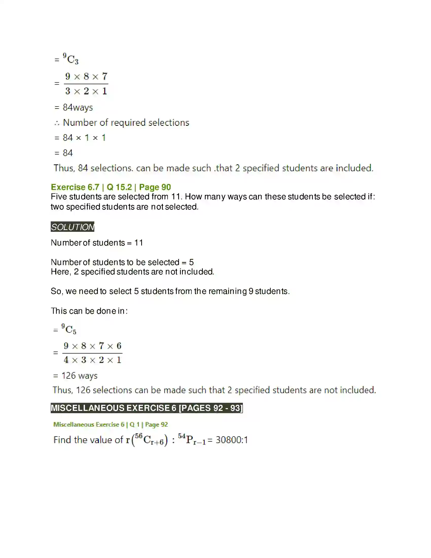 Maharashtra Board Class 11th Mathematics & Statistics - 2 Permutations and Combinations Solution 79