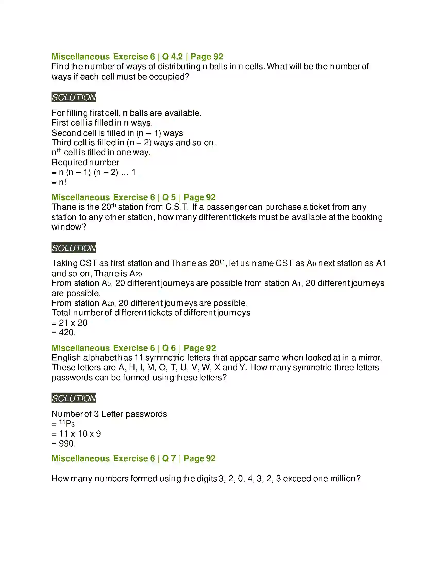 Maharashtra Board Class 11th Mathematics & Statistics - 2 Permutations and Combinations Solution 82