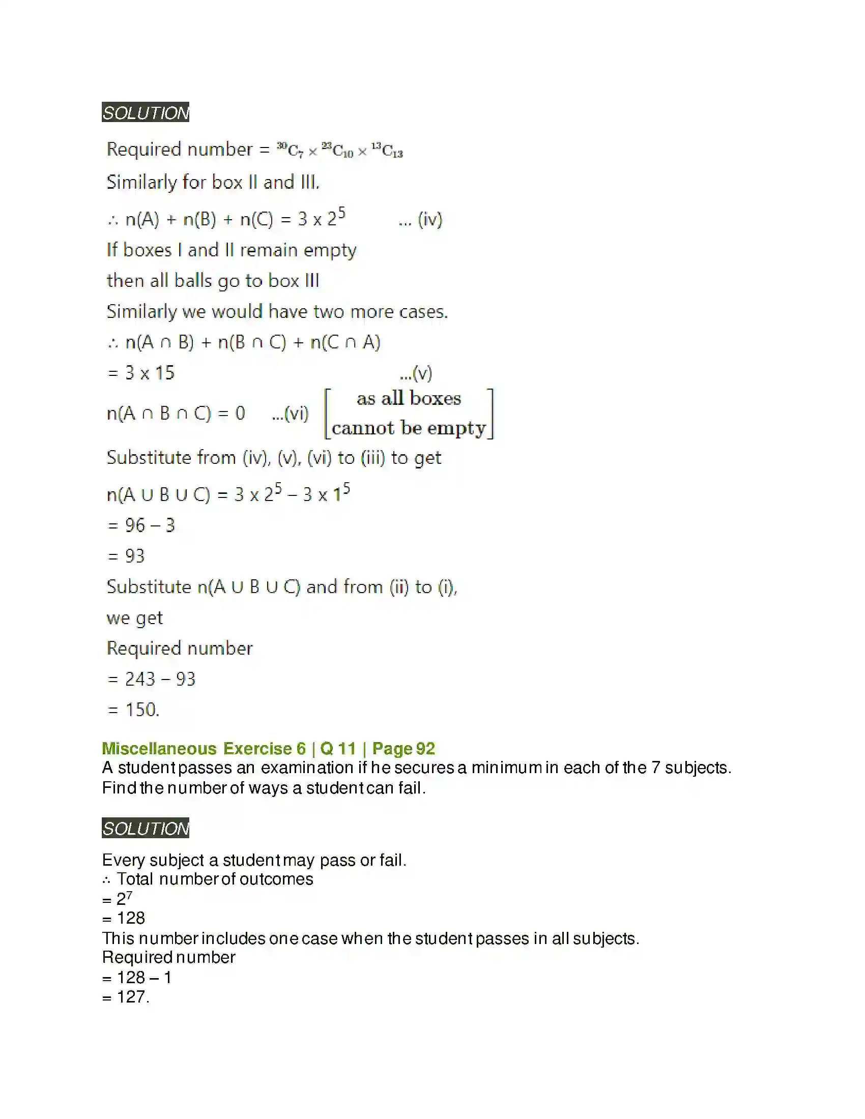Maharashtra Board Class 11th Mathematics & Statistics - 2 Permutations and Combinations Solution 84