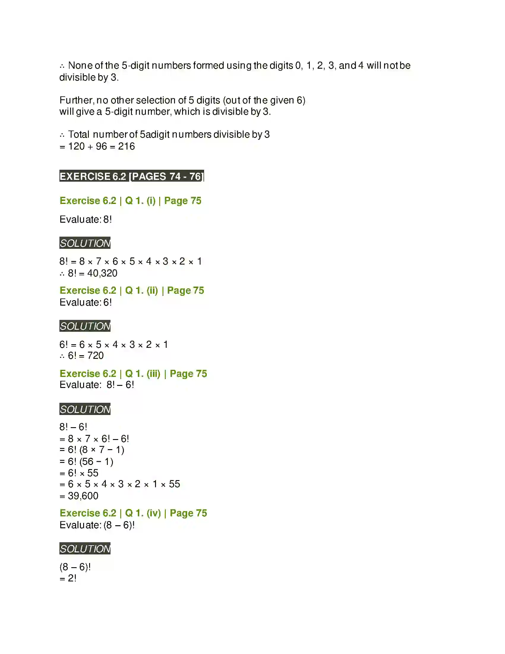 Maharashtra Board Class 11th Mathematics & Statistics - 2 Permutations and Combinations Solution 9