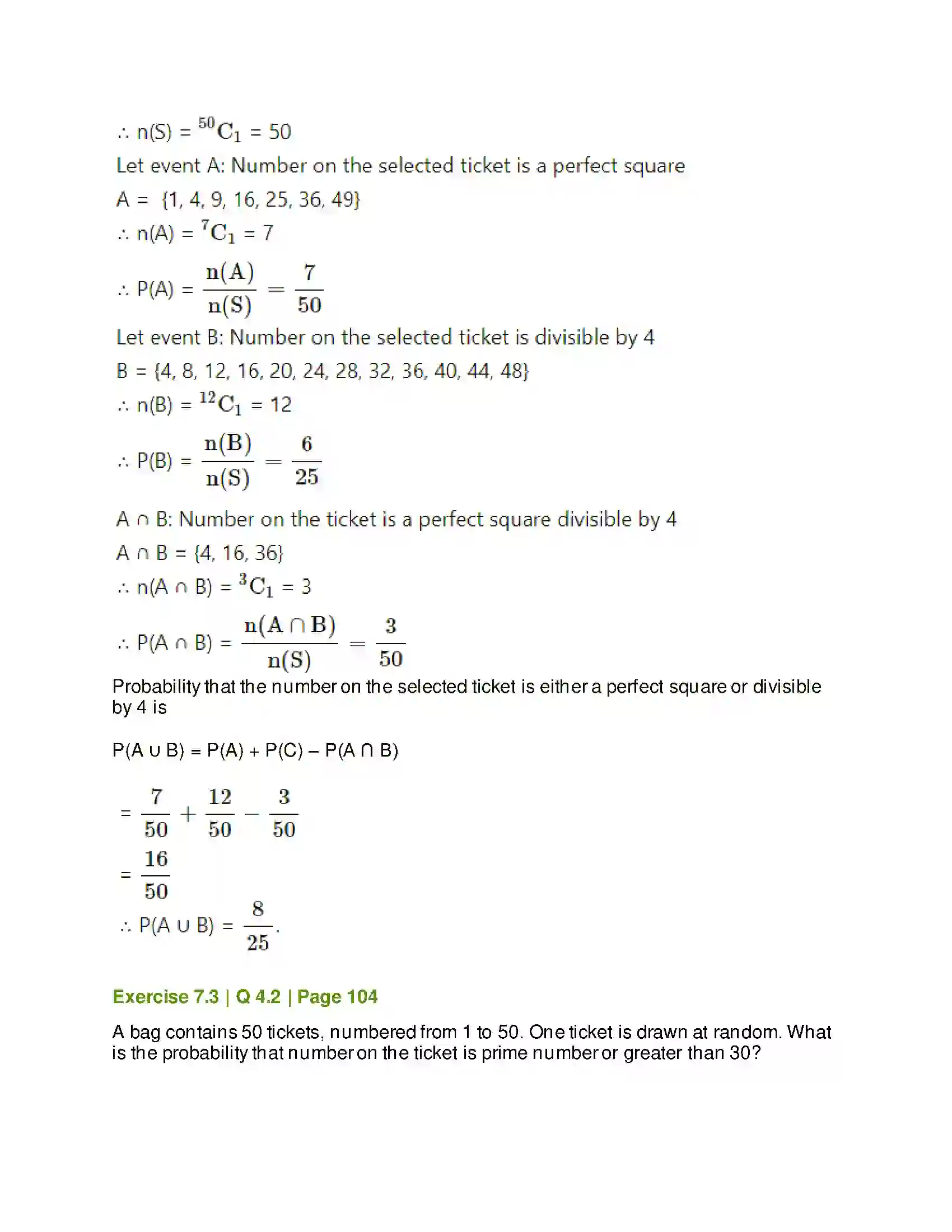 Maharashtra Board Class 11th Mathematics & Statistics - 2 Probability Solution 32
