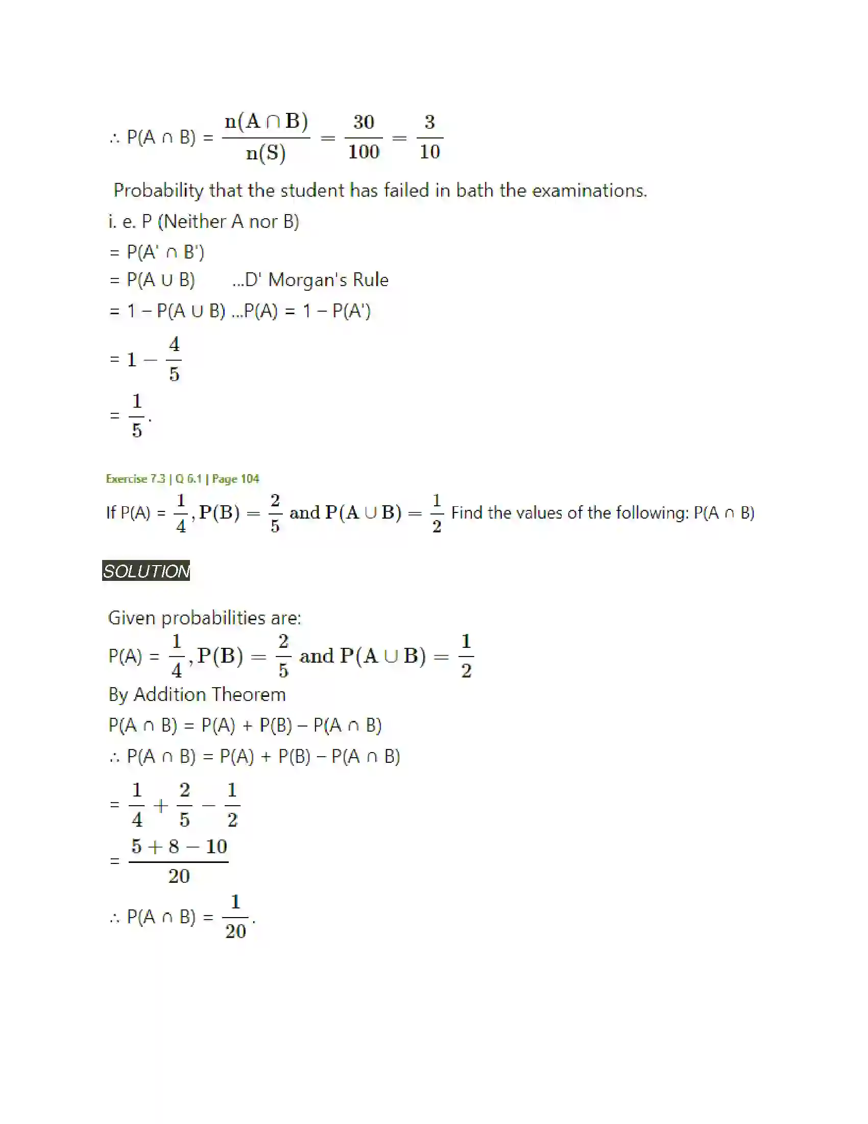 Maharashtra Board Class 11th Mathematics & Statistics - 2 Probability Solution 37