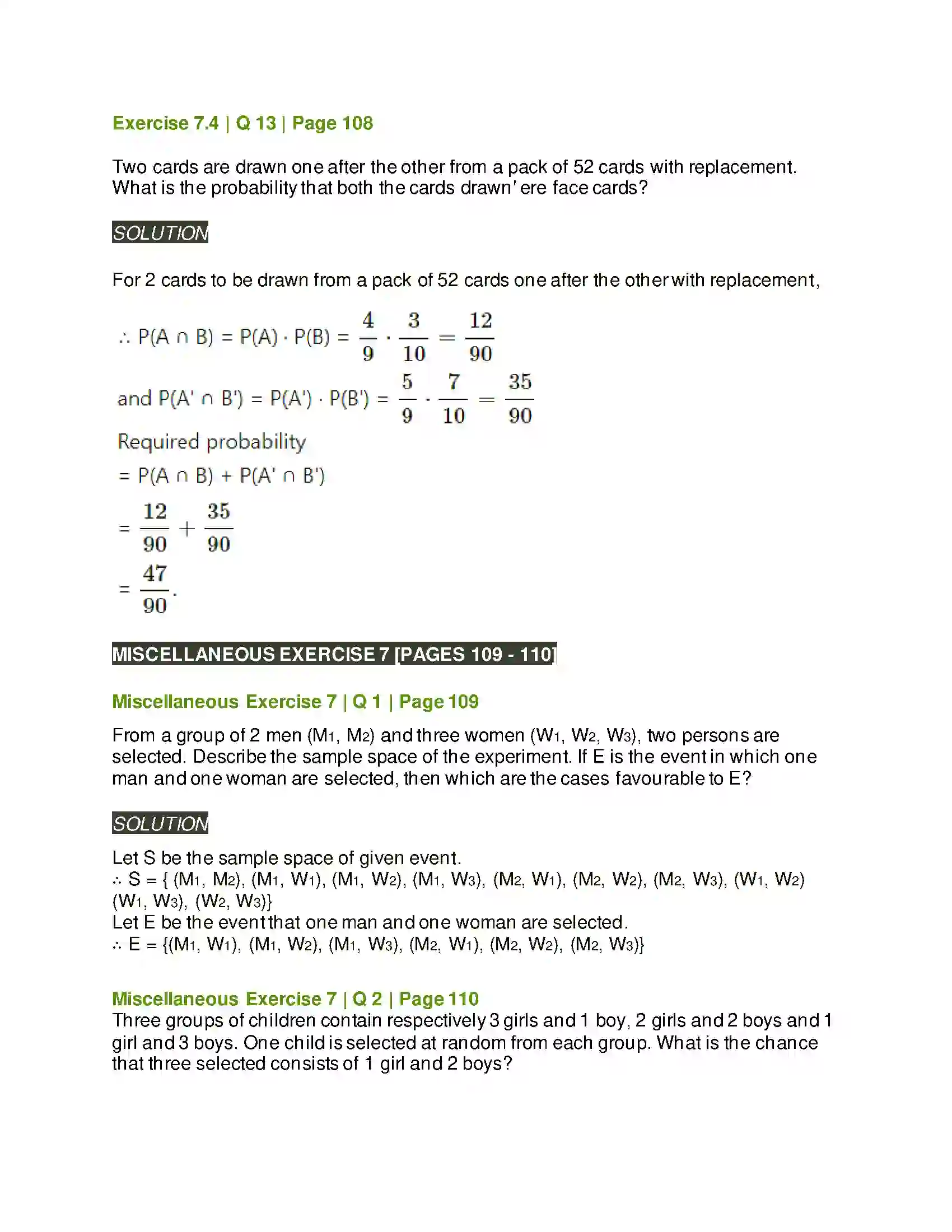 Maharashtra Board Class 11th Mathematics & Statistics - 2 Probability Solution 57