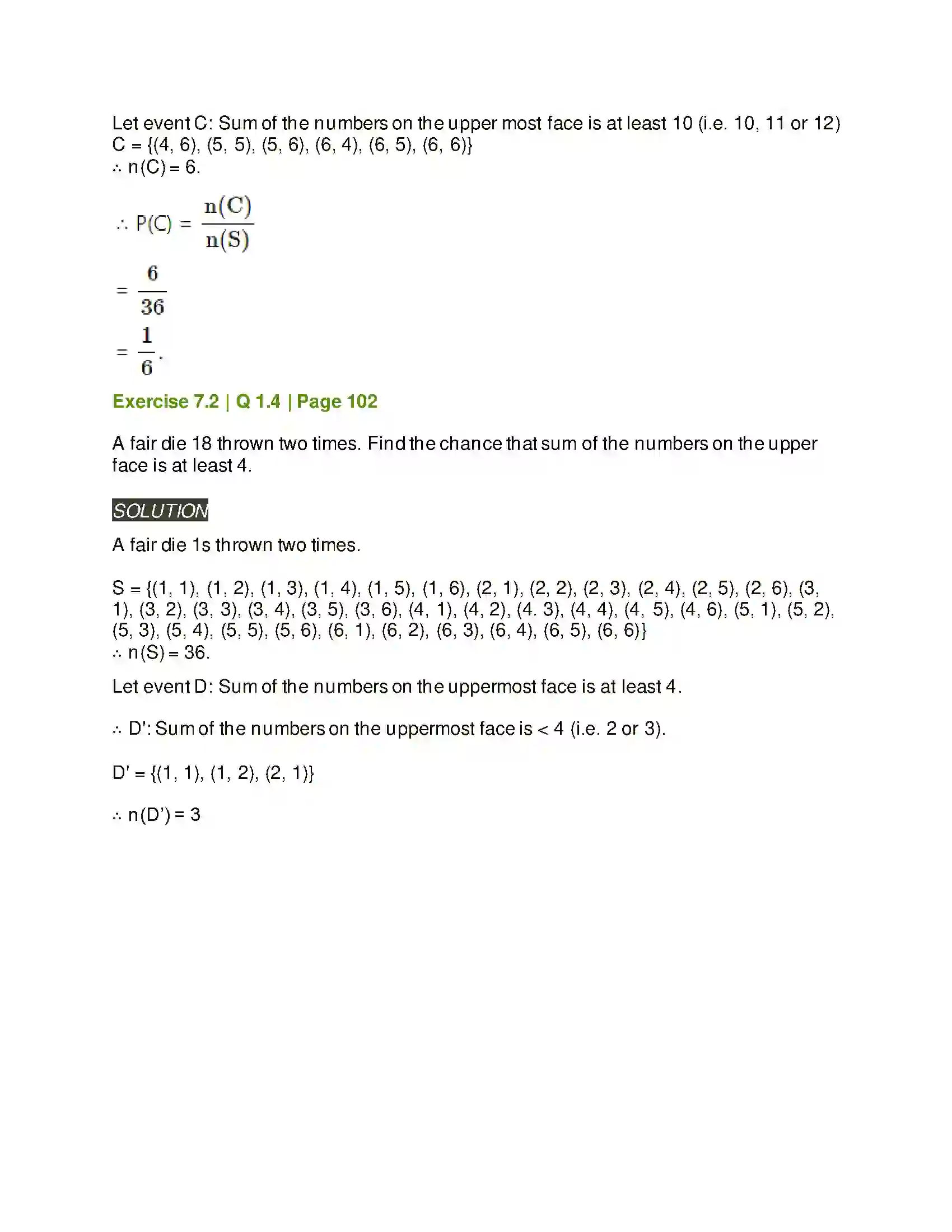 Maharashtra Board Class 11th Mathematics & Statistics - 2 Probability Solution 8