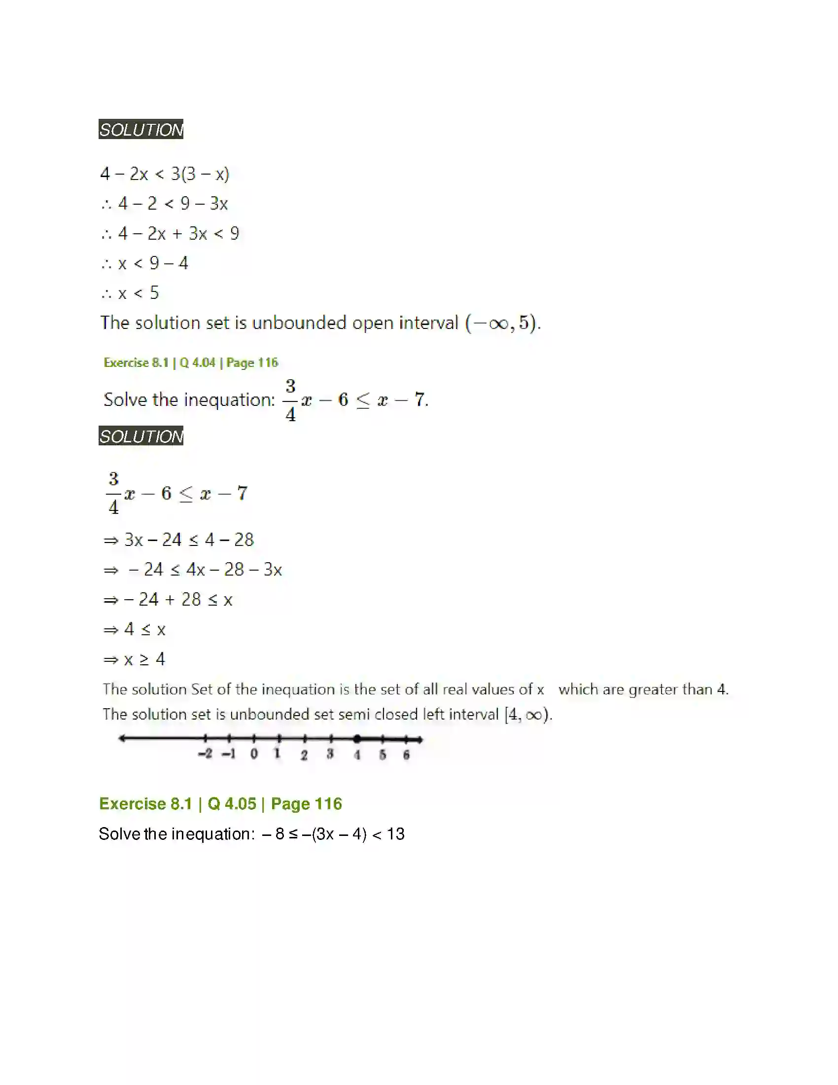 Maharashtra Board Class 11th Mathematics & Statistics - 2 Linear Inequations Solution 8