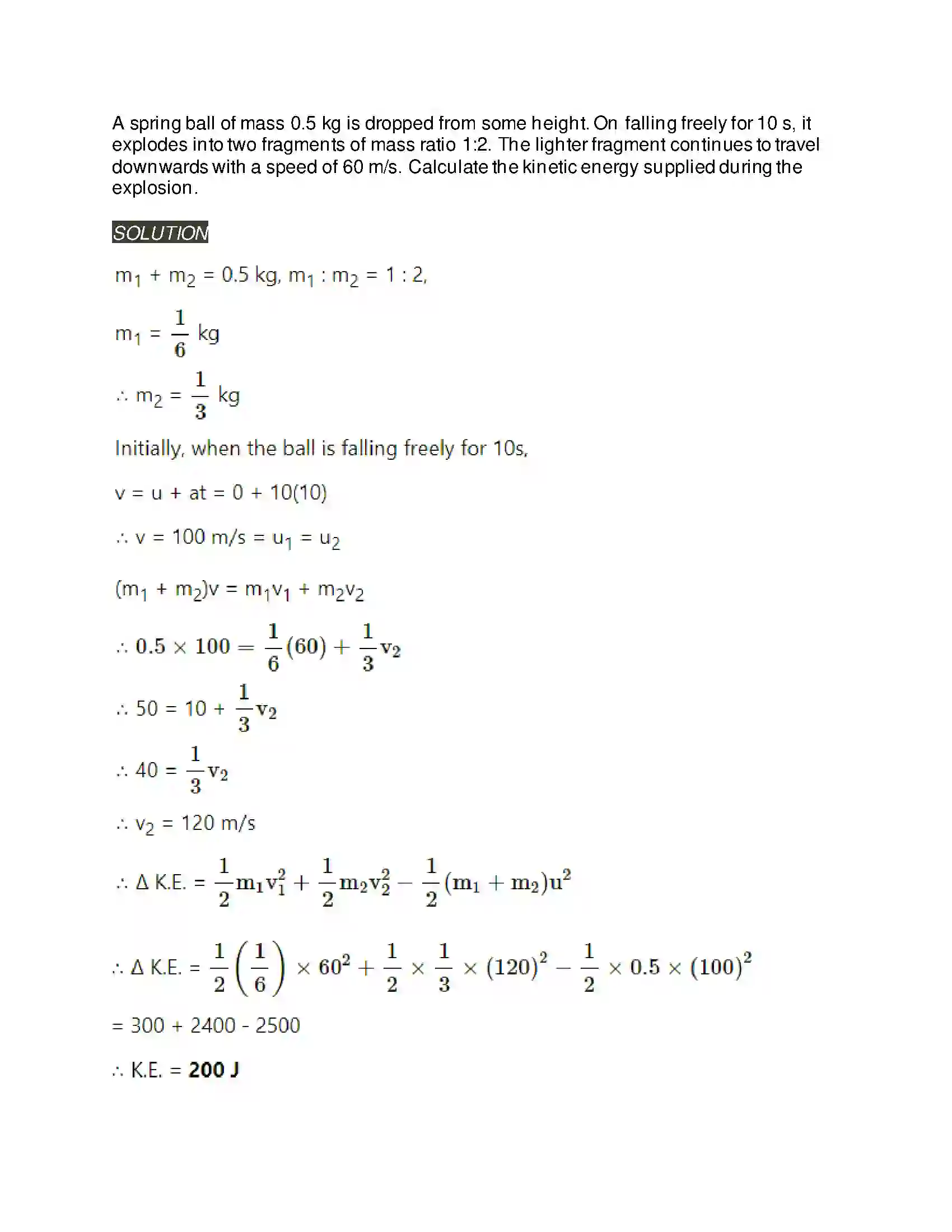 Maharashtra Board Class 11th Physics Laws of Motion Solution 34