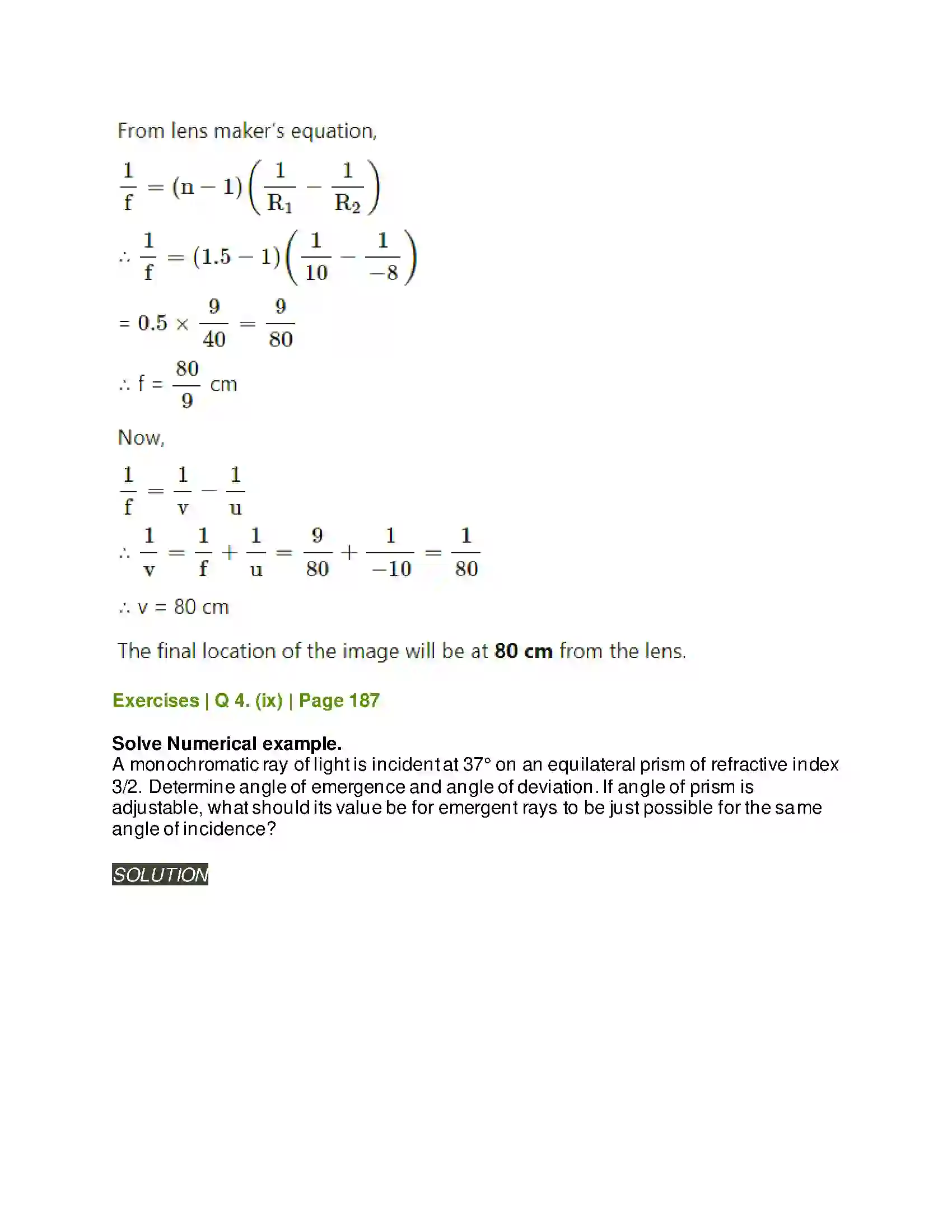 Maharashtra Board Class 11th Physics Optics Solution 39