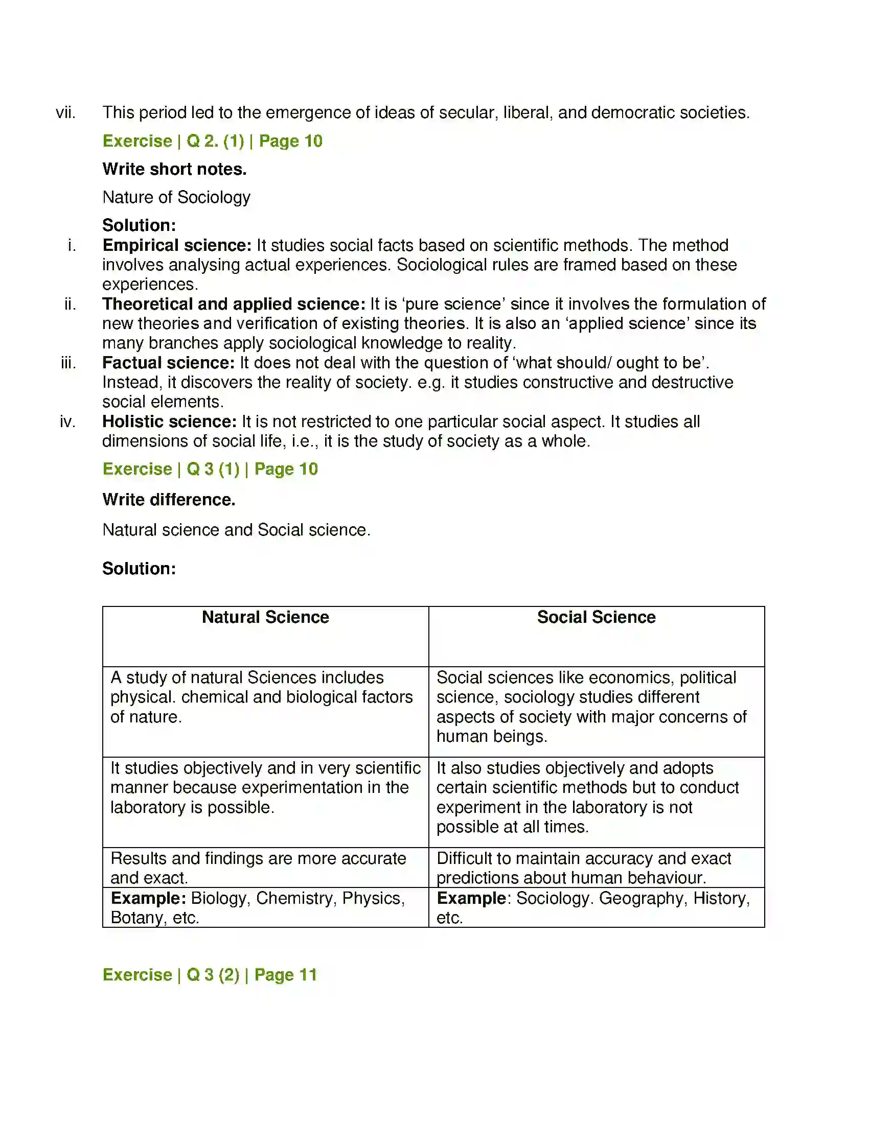 Maharashtra Board Class 11th Sociology Introduction to Sociology Solution 4