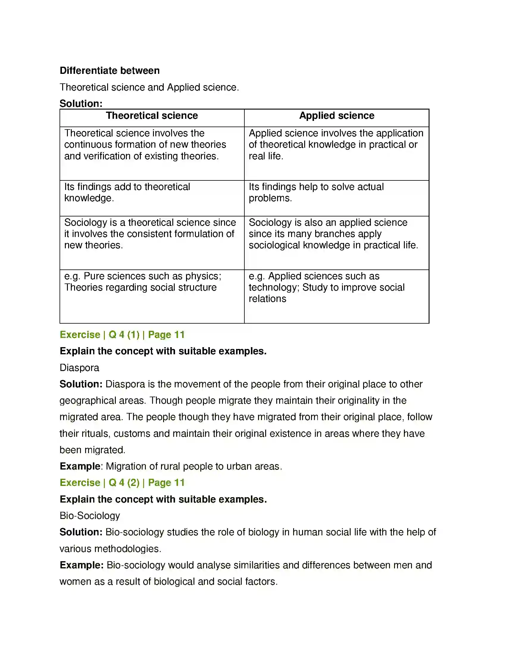 Maharashtra Board Class 11th Sociology Introduction to Sociology Solution 5