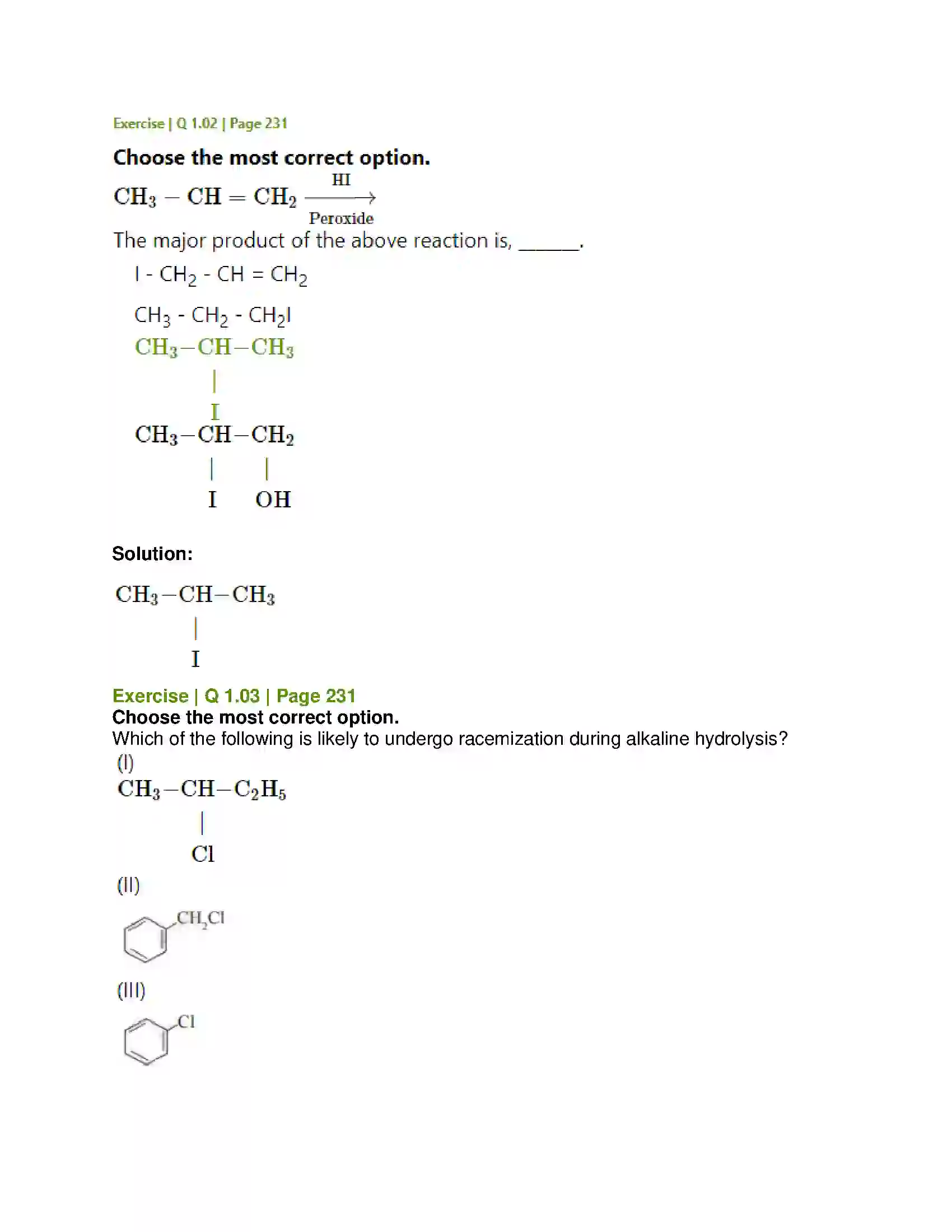 Maharashtra Board Class 12th Chemistry Halogen Derivatives Solution 2