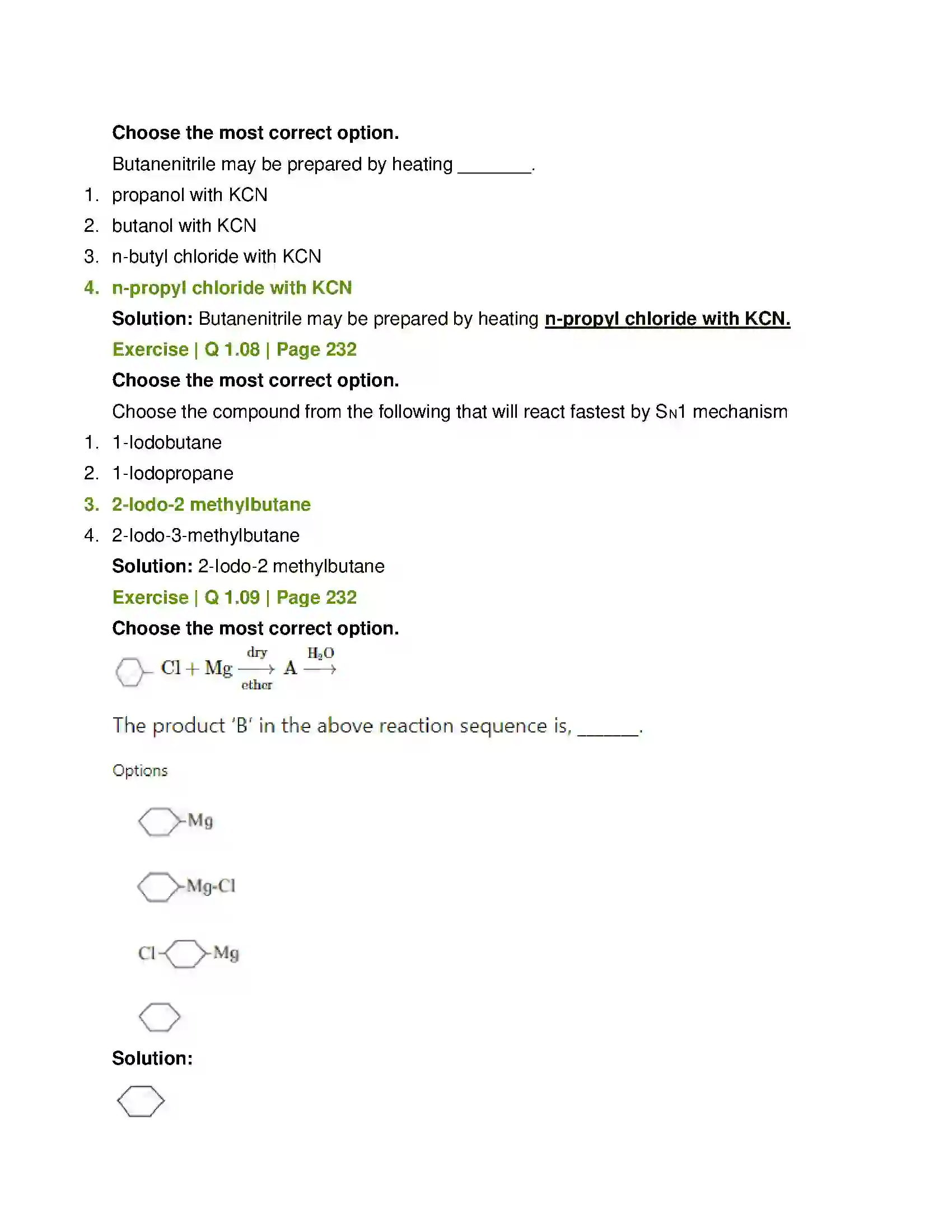 Maharashtra Board Class 12th Chemistry Halogen Derivatives Solution 5