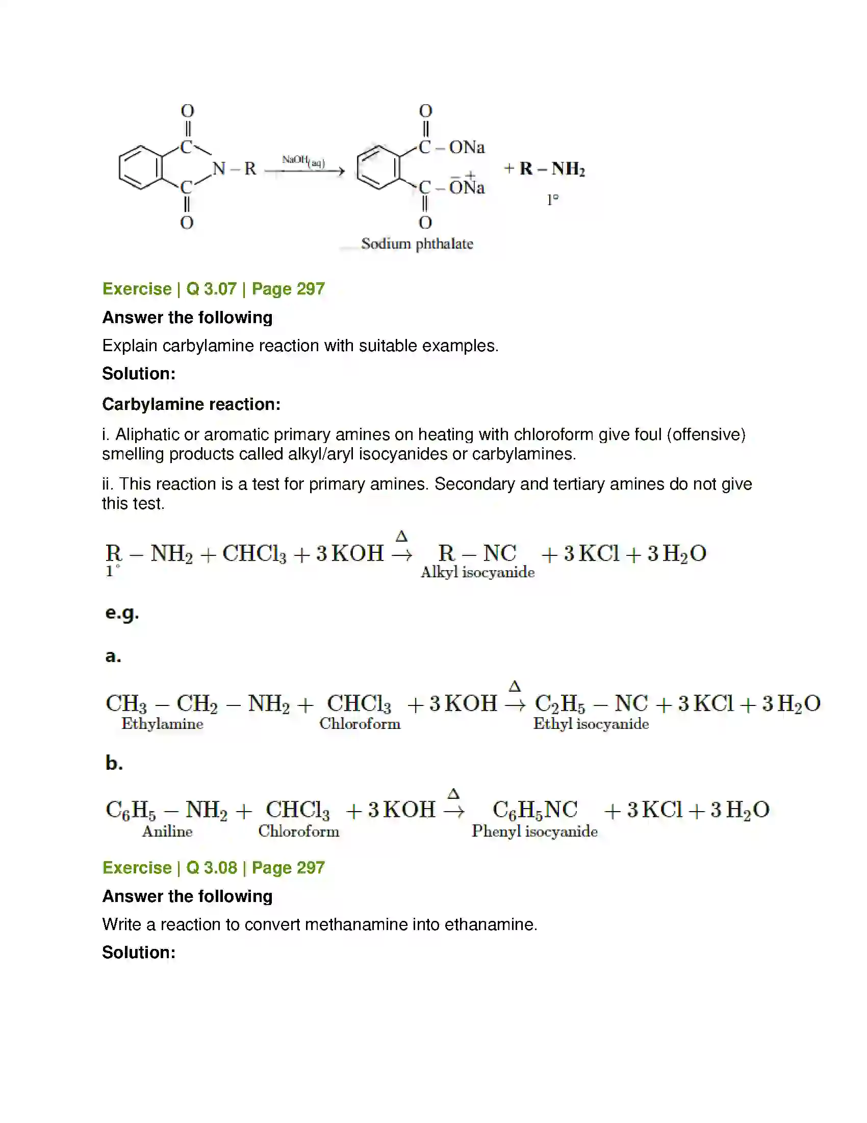 Maharashtra Board Class 12th Chemistry Amines Solution 10
