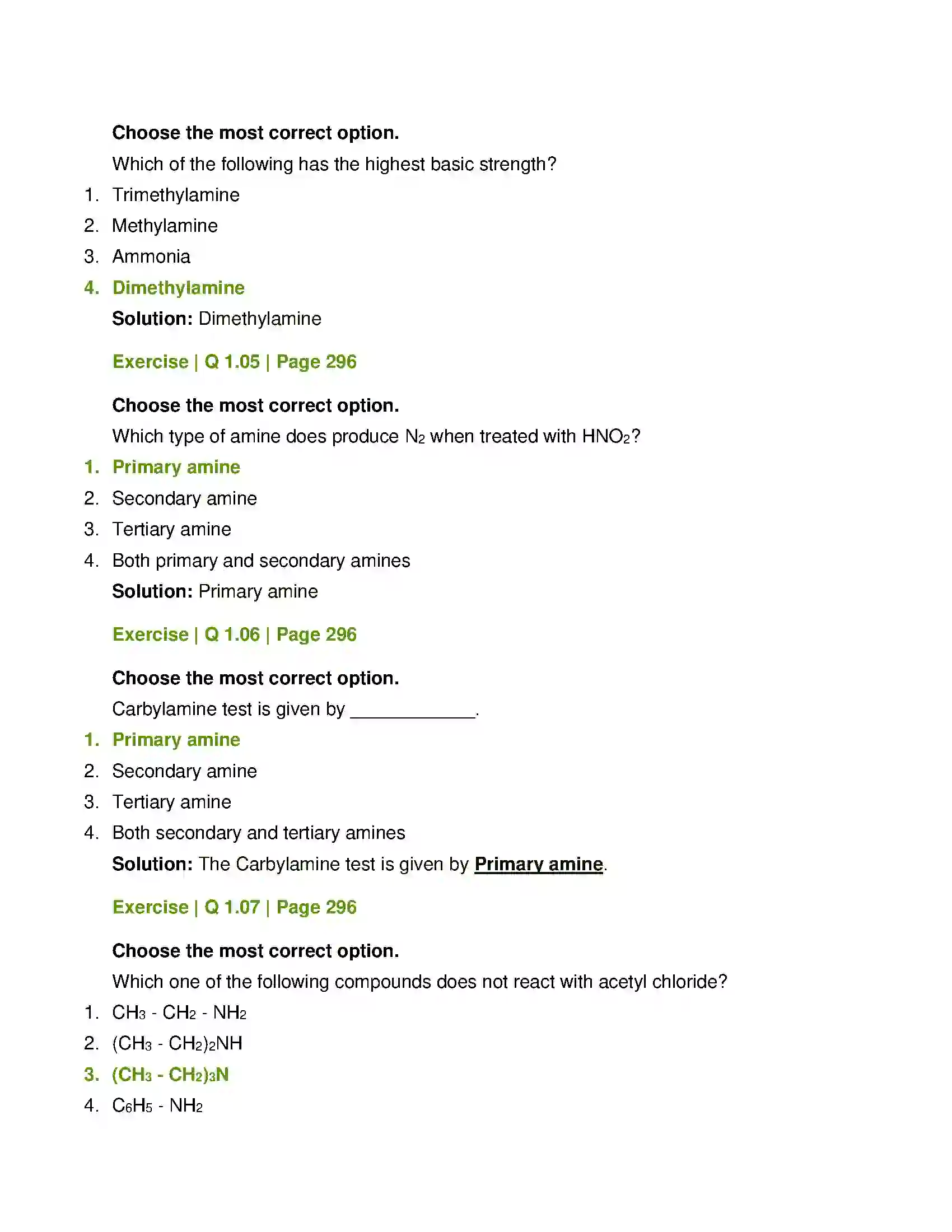 Maharashtra Board Class 12th Chemistry Amines Solution 2