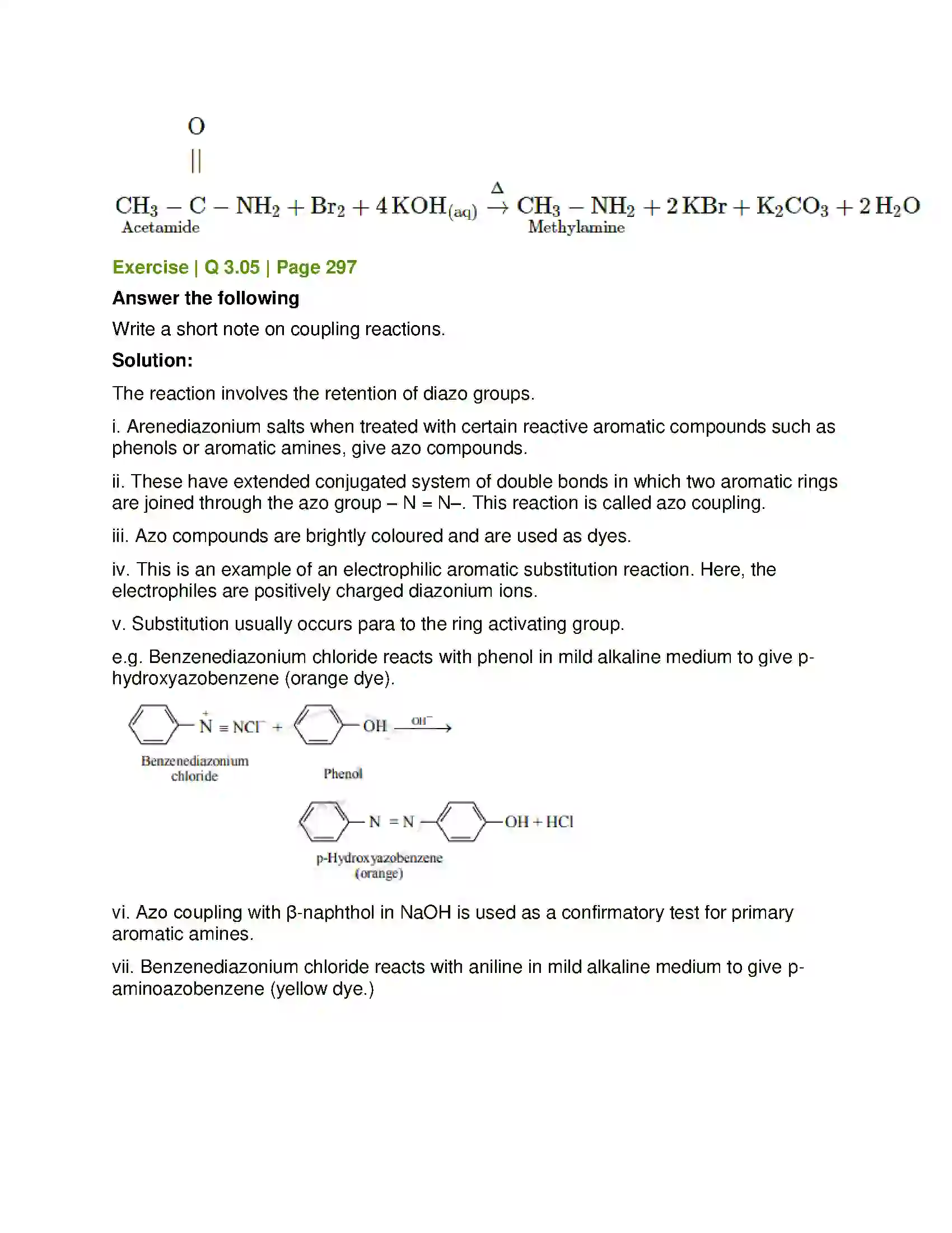 Maharashtra Board Class 12th Chemistry Amines Solution 8