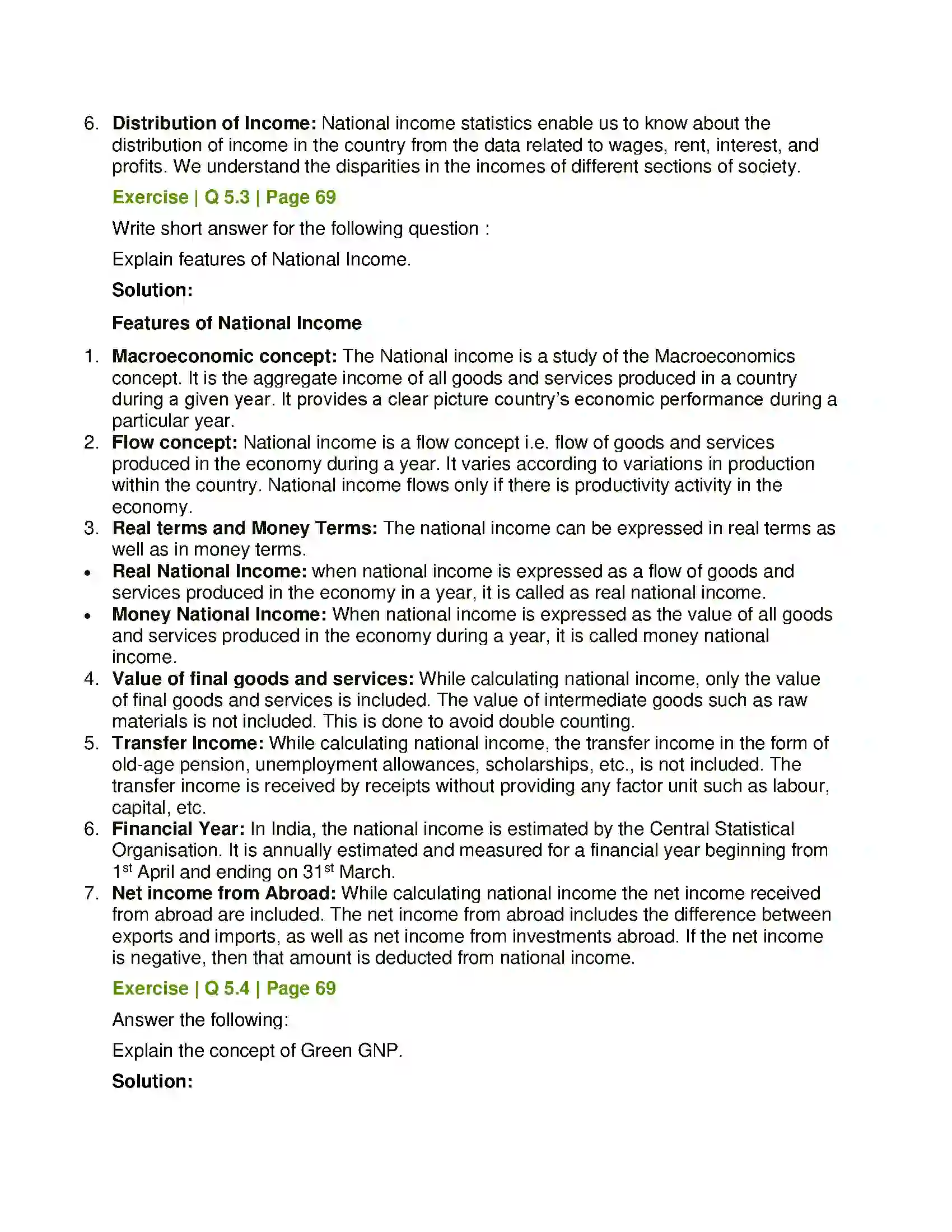 Maharashtra Board Class 12th Economics National Income Solution 4