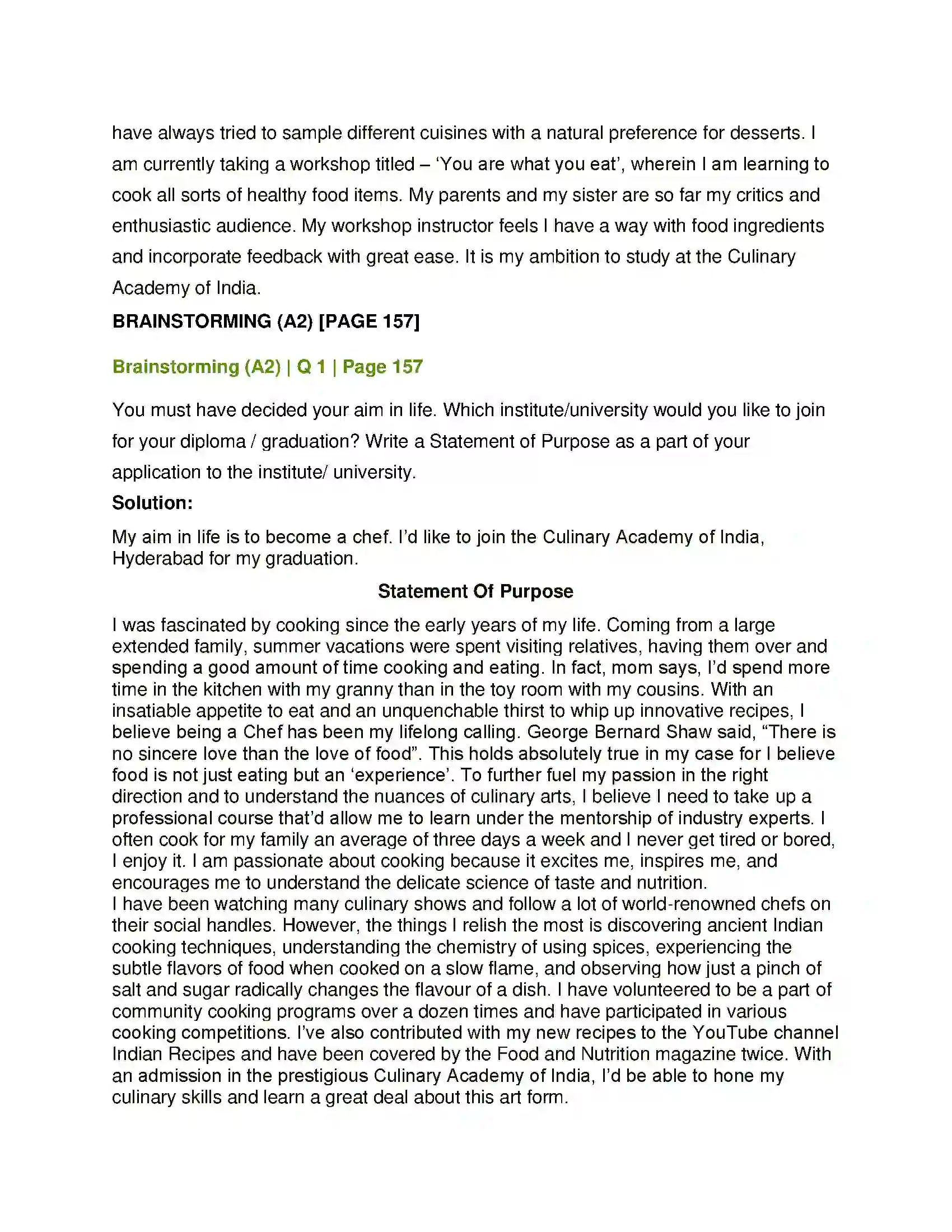 Maharashtra Board Class 12th English Statement of Purpose Solution 3