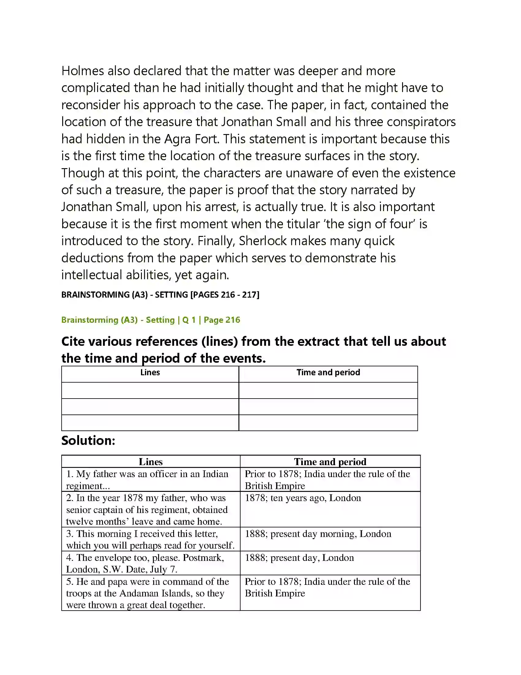 Maharashtra Board Class 12th English The Sign of Four Solution 9