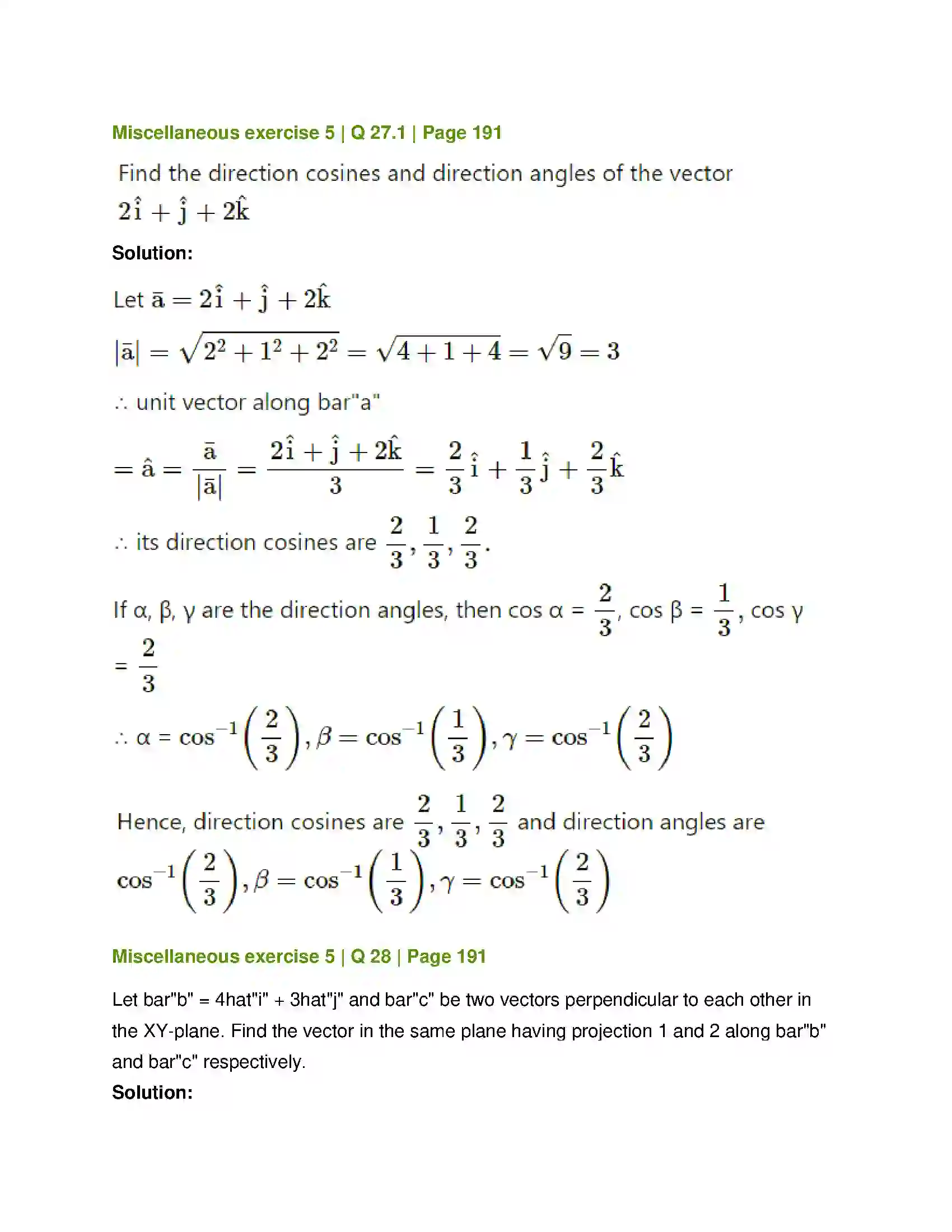 Maharashtra Board Class 12th Mathematics & Statistics-1 (Arts & Science) Vectors Solution 112