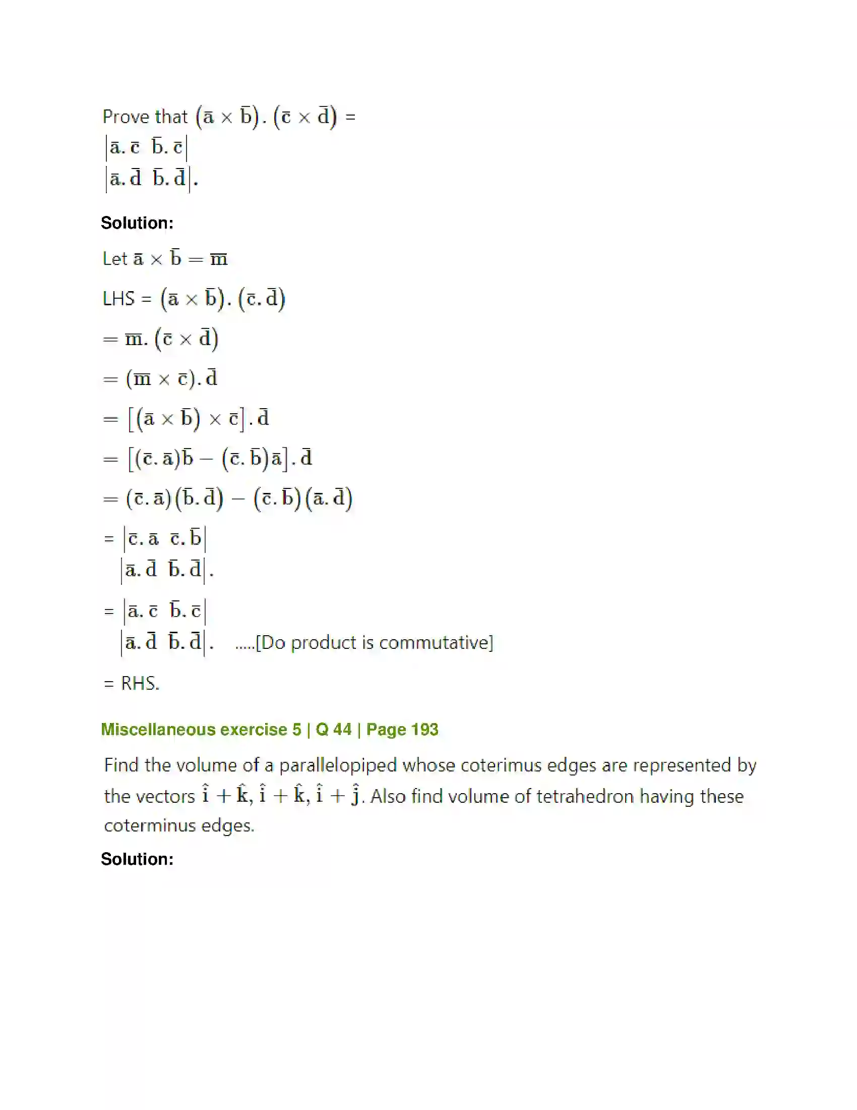Maharashtra Board Class 12th Mathematics & Statistics-1 (Arts & Science) Vectors Solution 130