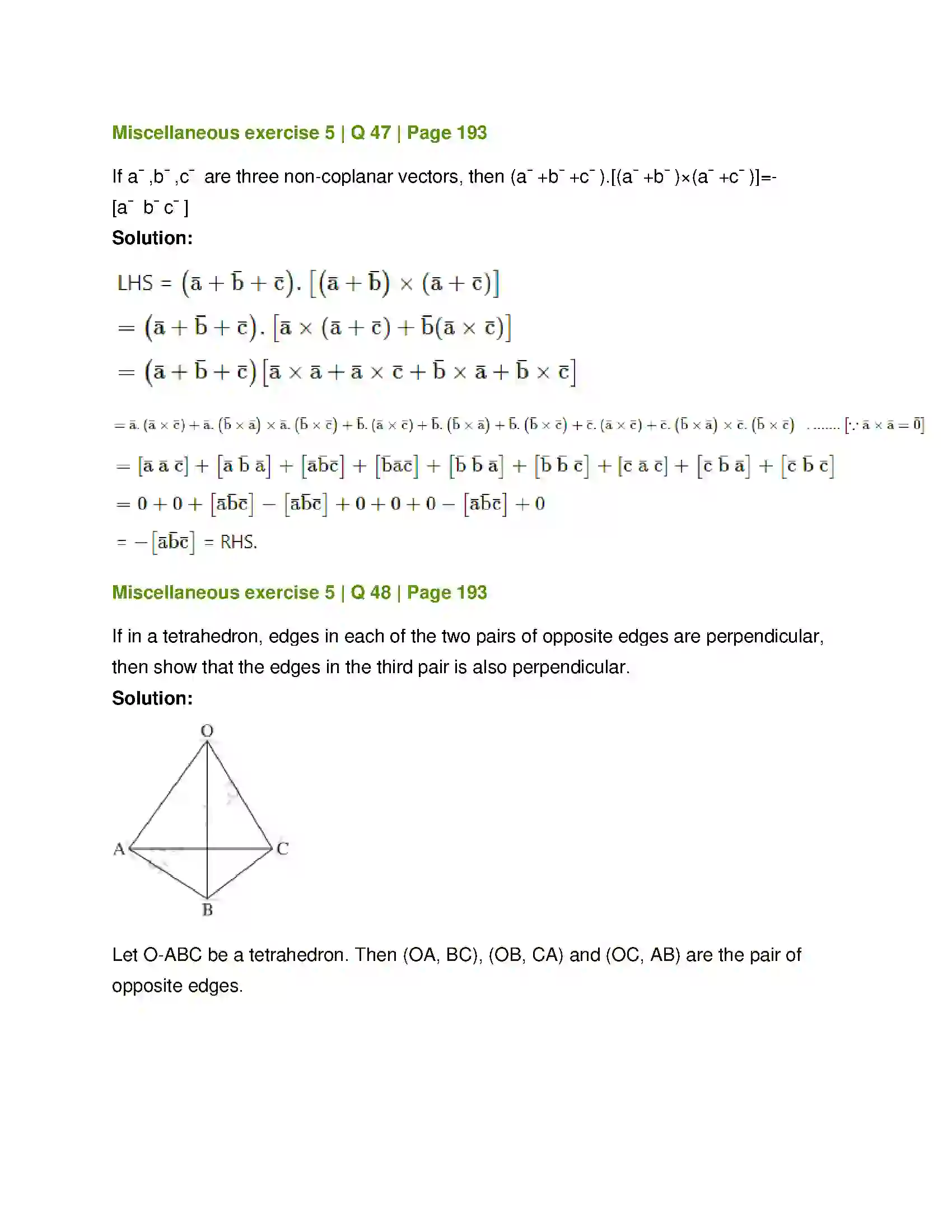 Maharashtra Board Class 12th Mathematics & Statistics-1 (Arts & Science) Vectors Solution 133