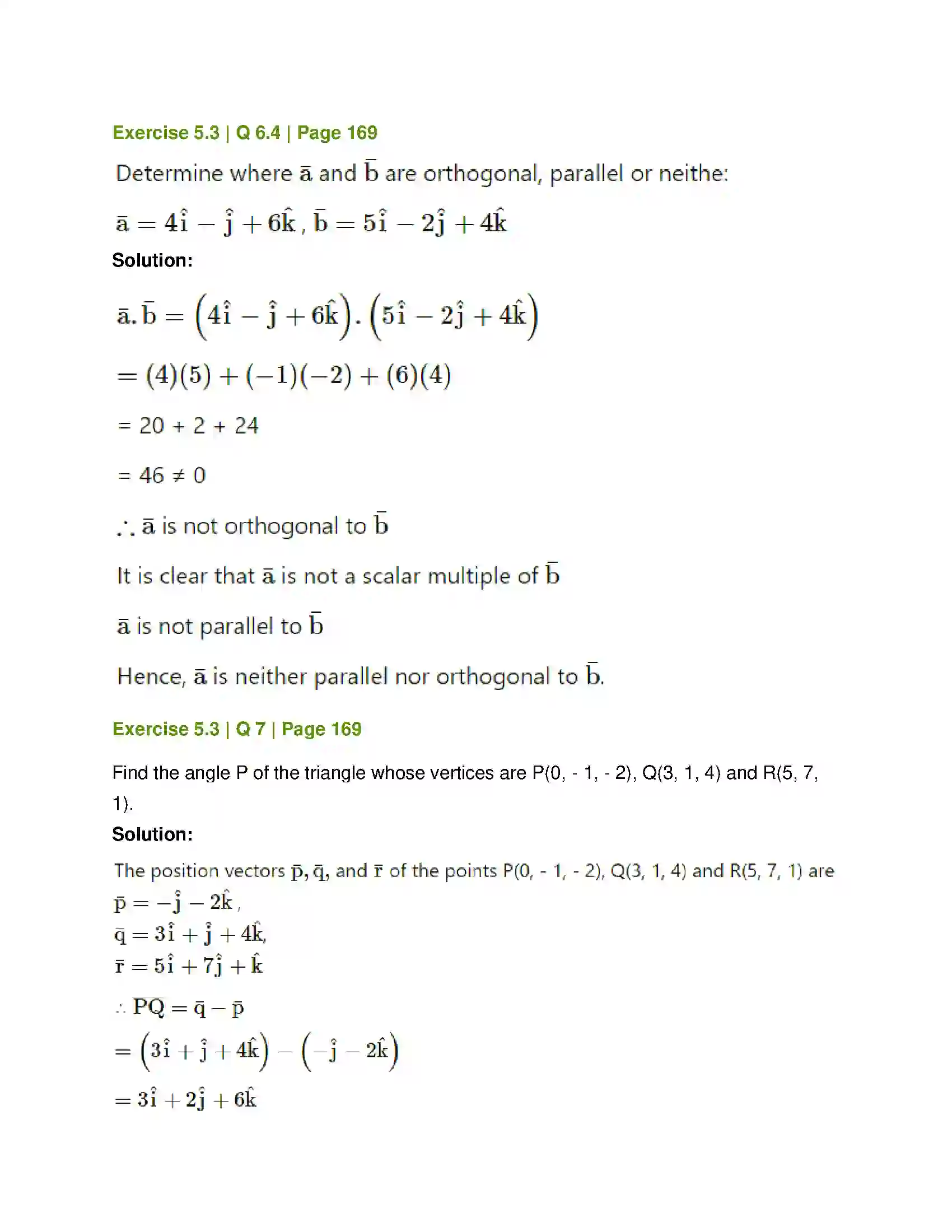 Maharashtra Board Class 12th Mathematics & Statistics-1 (Arts & Science) Vectors Solution 38