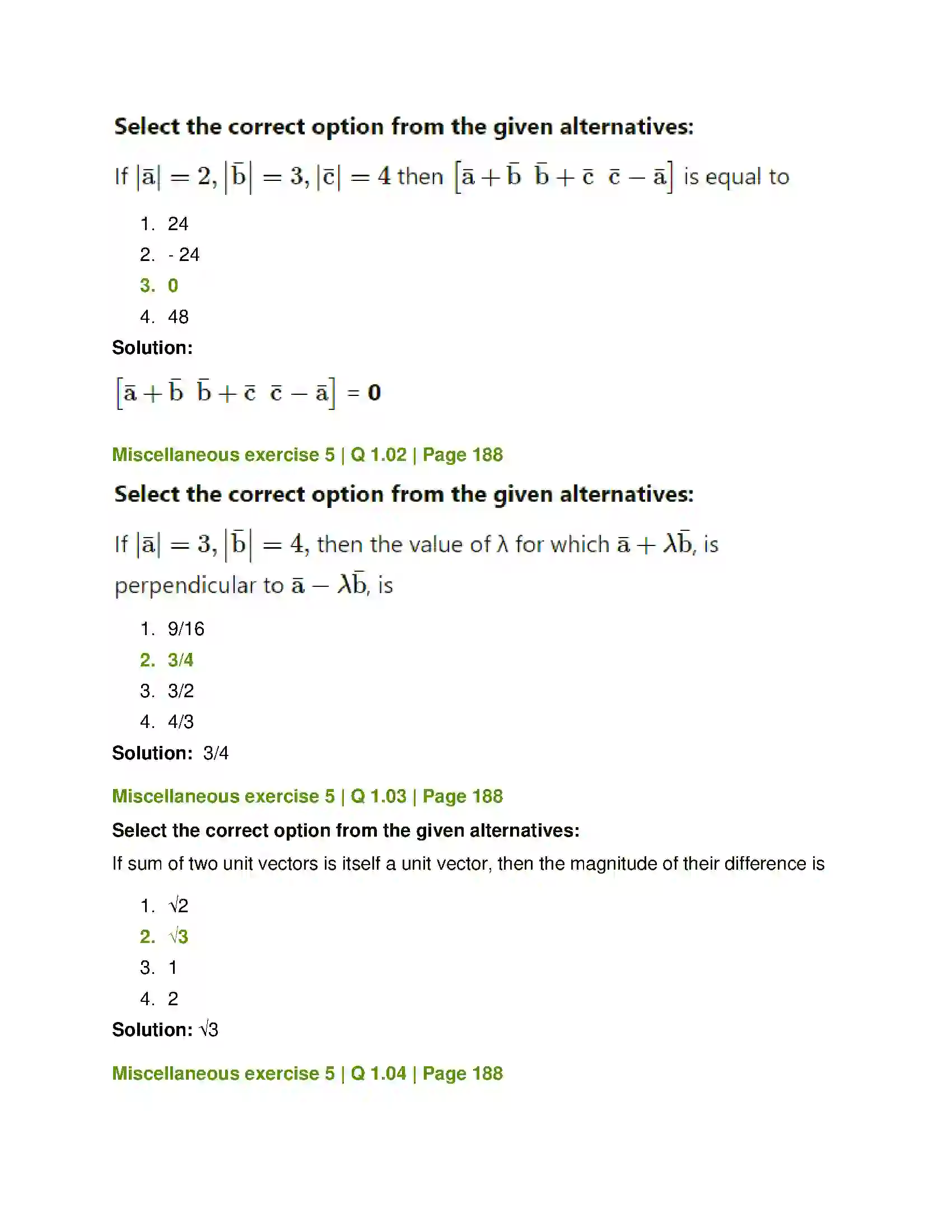 Maharashtra Board Class 12th Mathematics & Statistics-1 (Arts & Science) Vectors Solution 76
