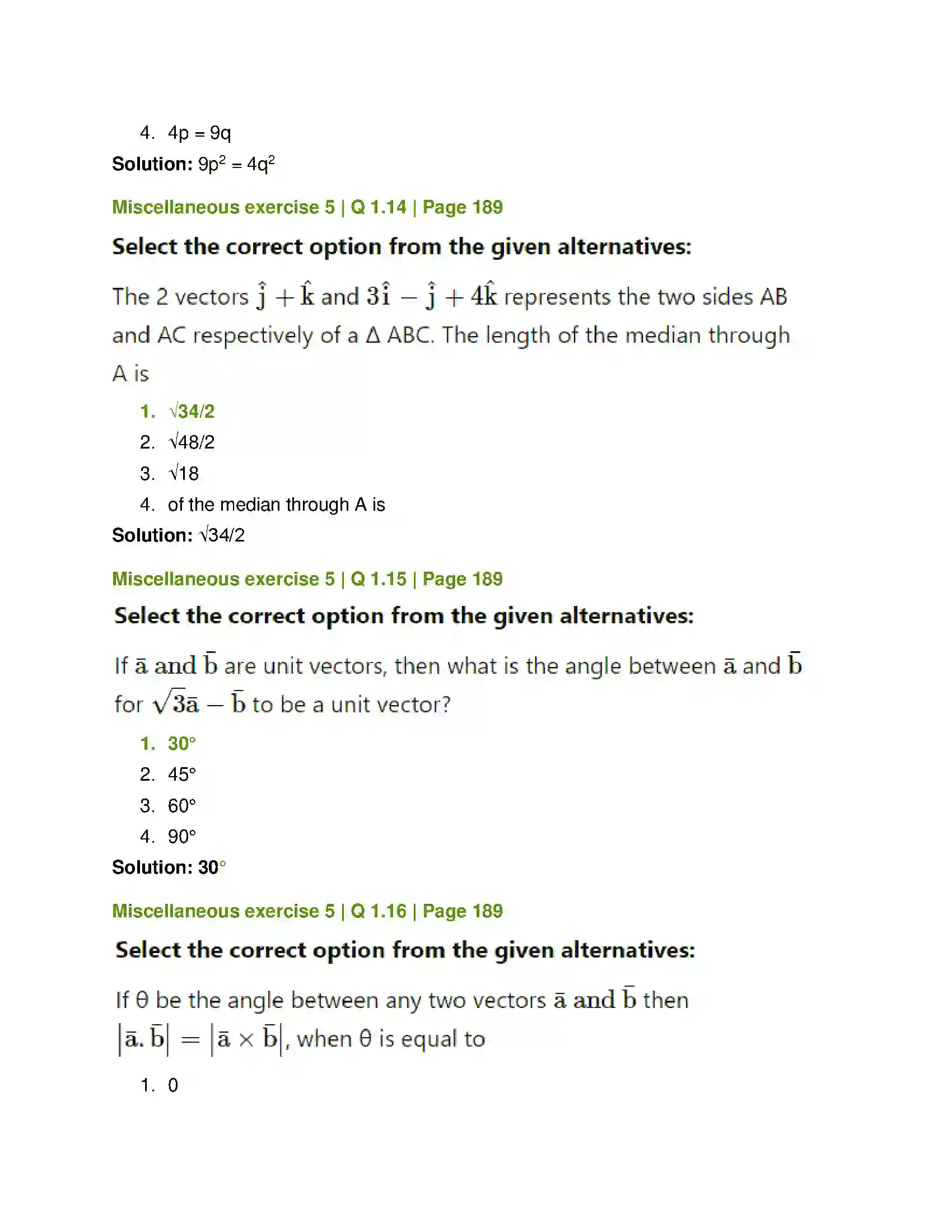 Maharashtra Board Class 12th Mathematics & Statistics-1 (Arts & Science) Vectors Solution 80