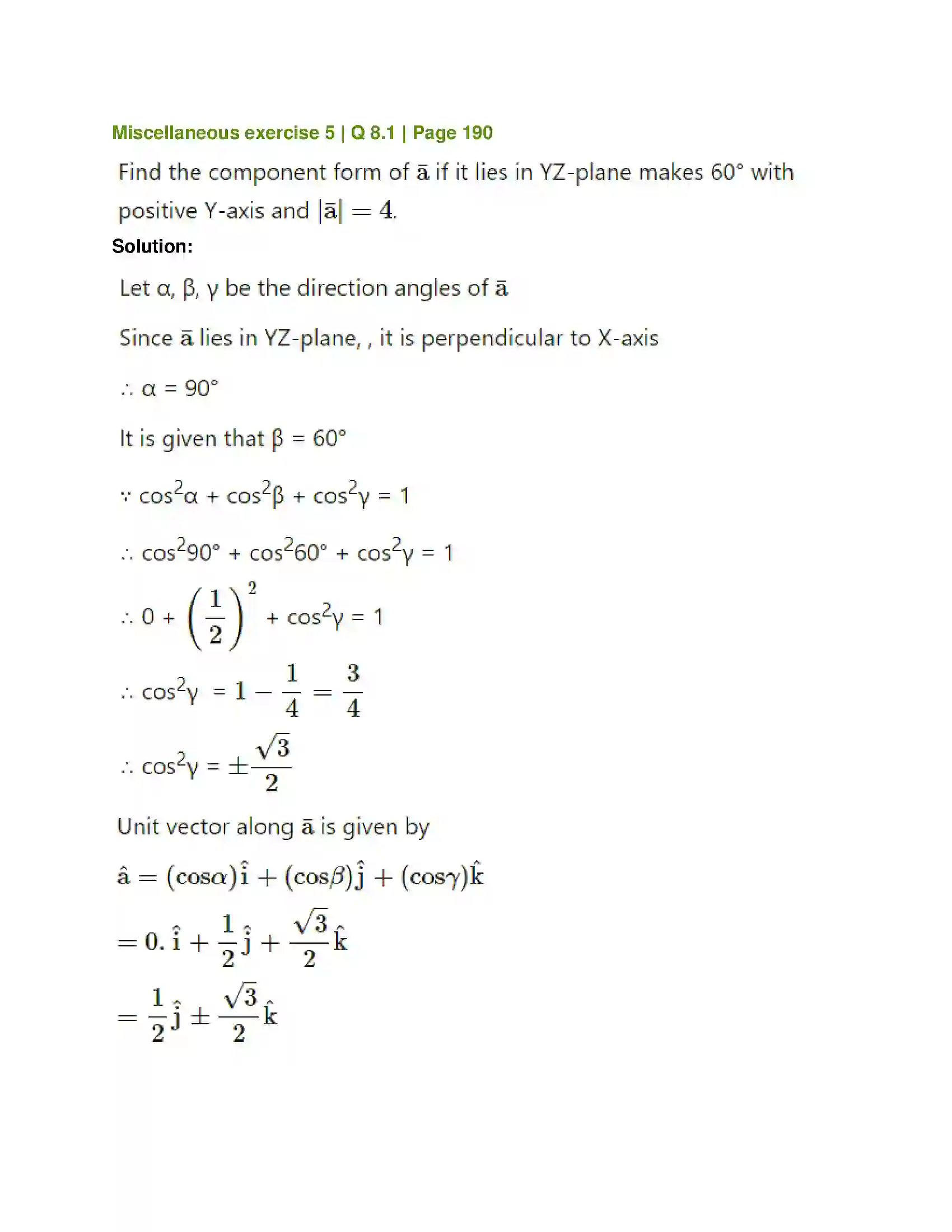 Maharashtra Board Class 12th Mathematics & Statistics-1 (Arts & Science) Vectors Solution 89