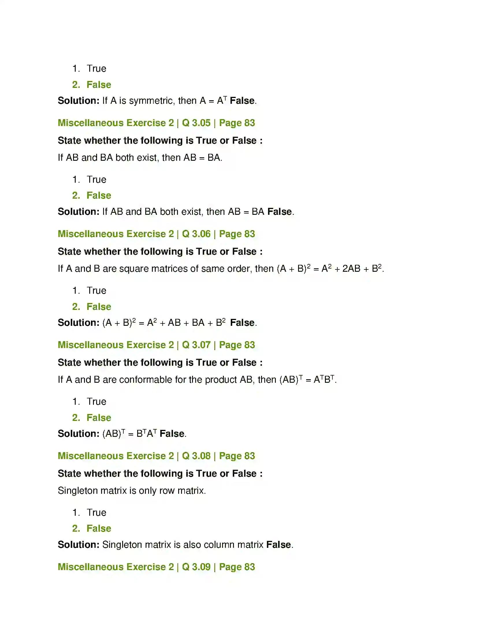 Maharashtra Board Class 12th Mathematics & Statistics-1 (Commerce) Matrices Solution 117