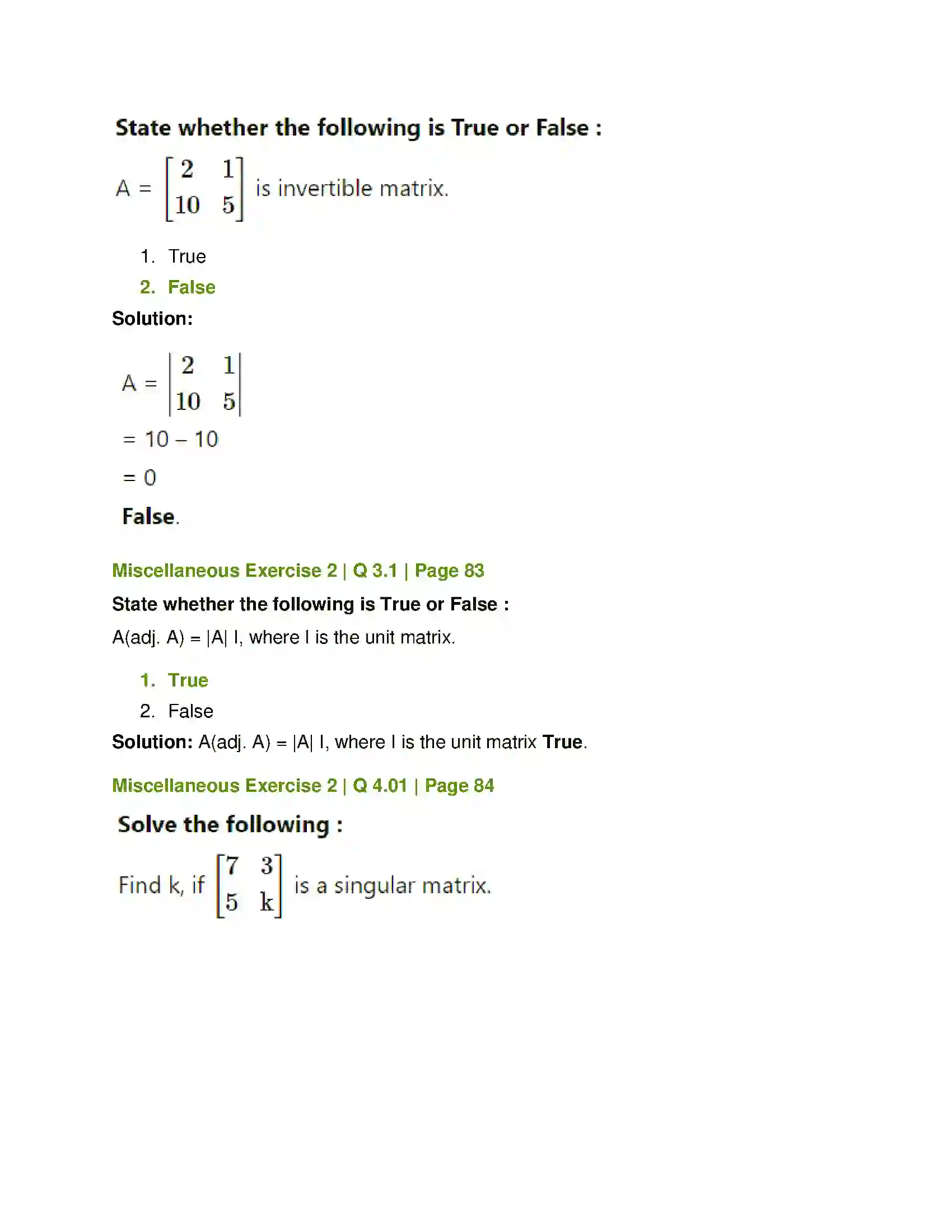 Maharashtra Board Class 12th Mathematics & Statistics-1 (Commerce) Matrices Solution 118