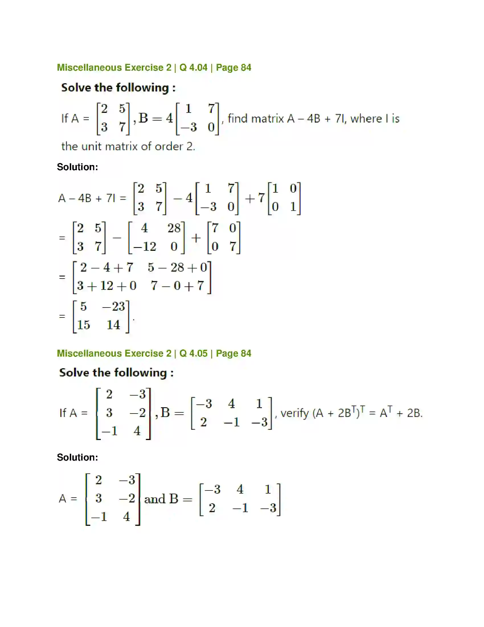 Maharashtra Board Class 12th Mathematics & Statistics-1 (Commerce) Matrices Solution 122