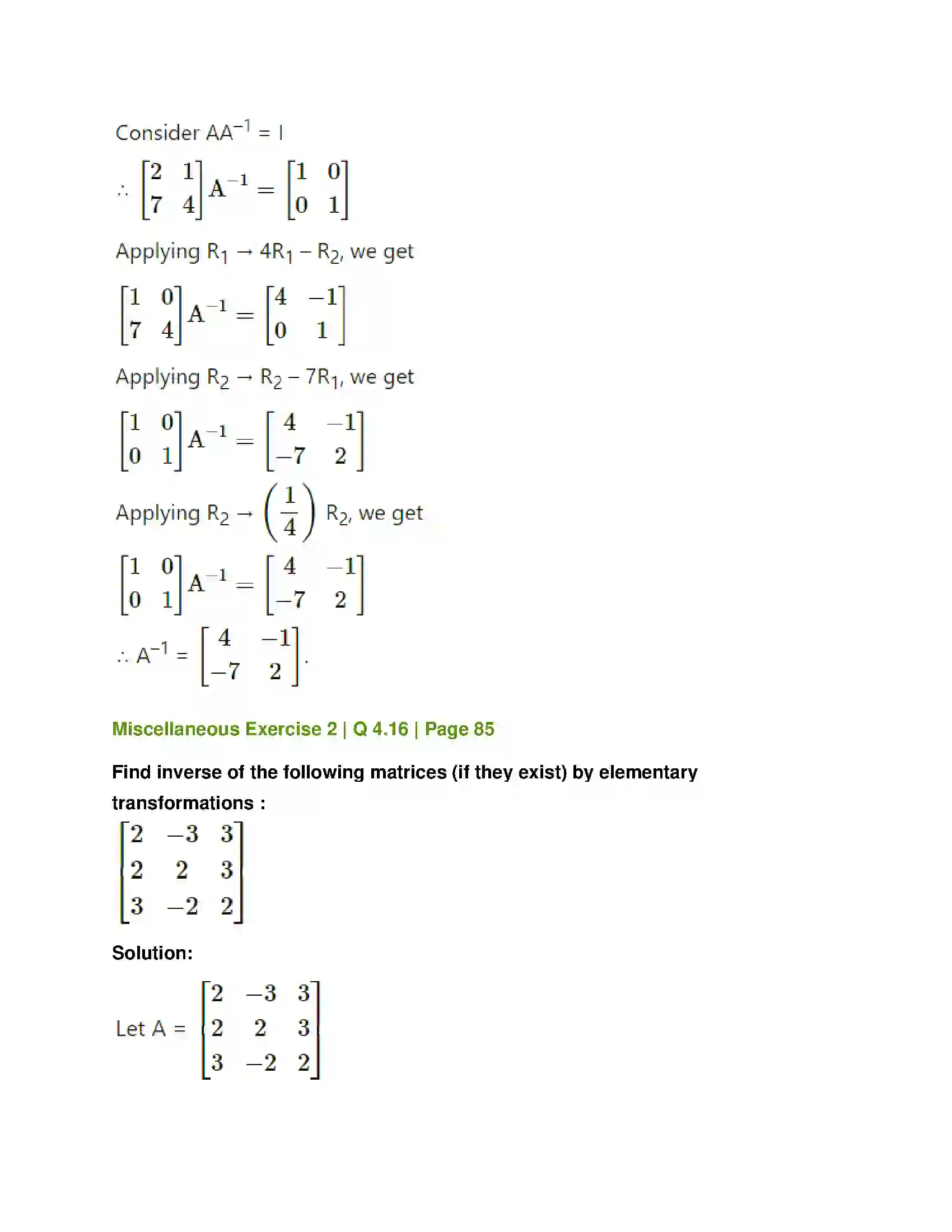 Maharashtra Board Class 12th Mathematics & Statistics-1 (Commerce) Matrices Solution 140