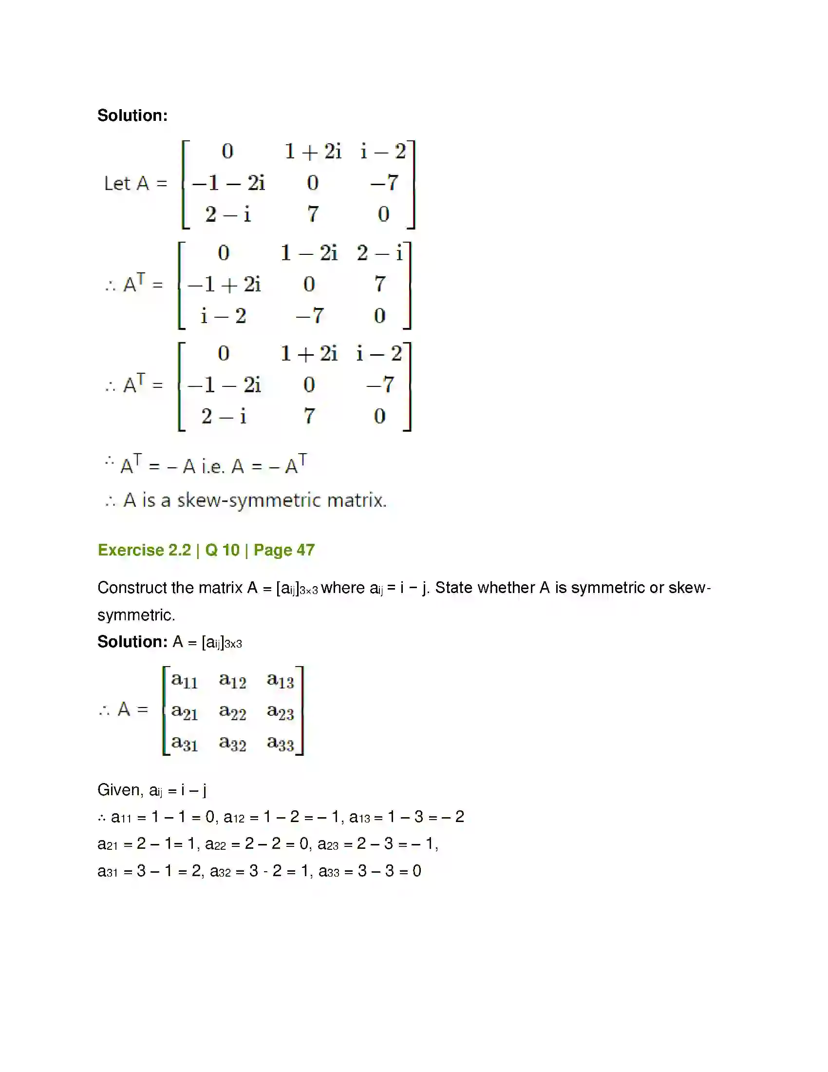Maharashtra Board Class 12th Mathematics & Statistics-1 (Commerce) Matrices Solution 21