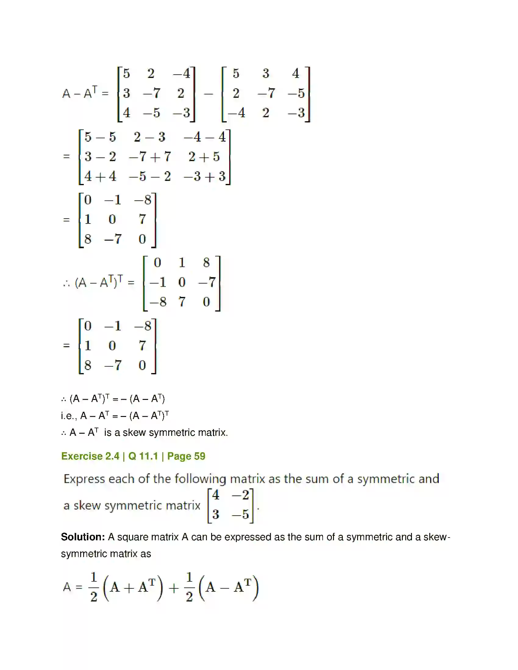 Maharashtra Board Class 12th Mathematics & Statistics-1 (Commerce) Matrices Solution 57