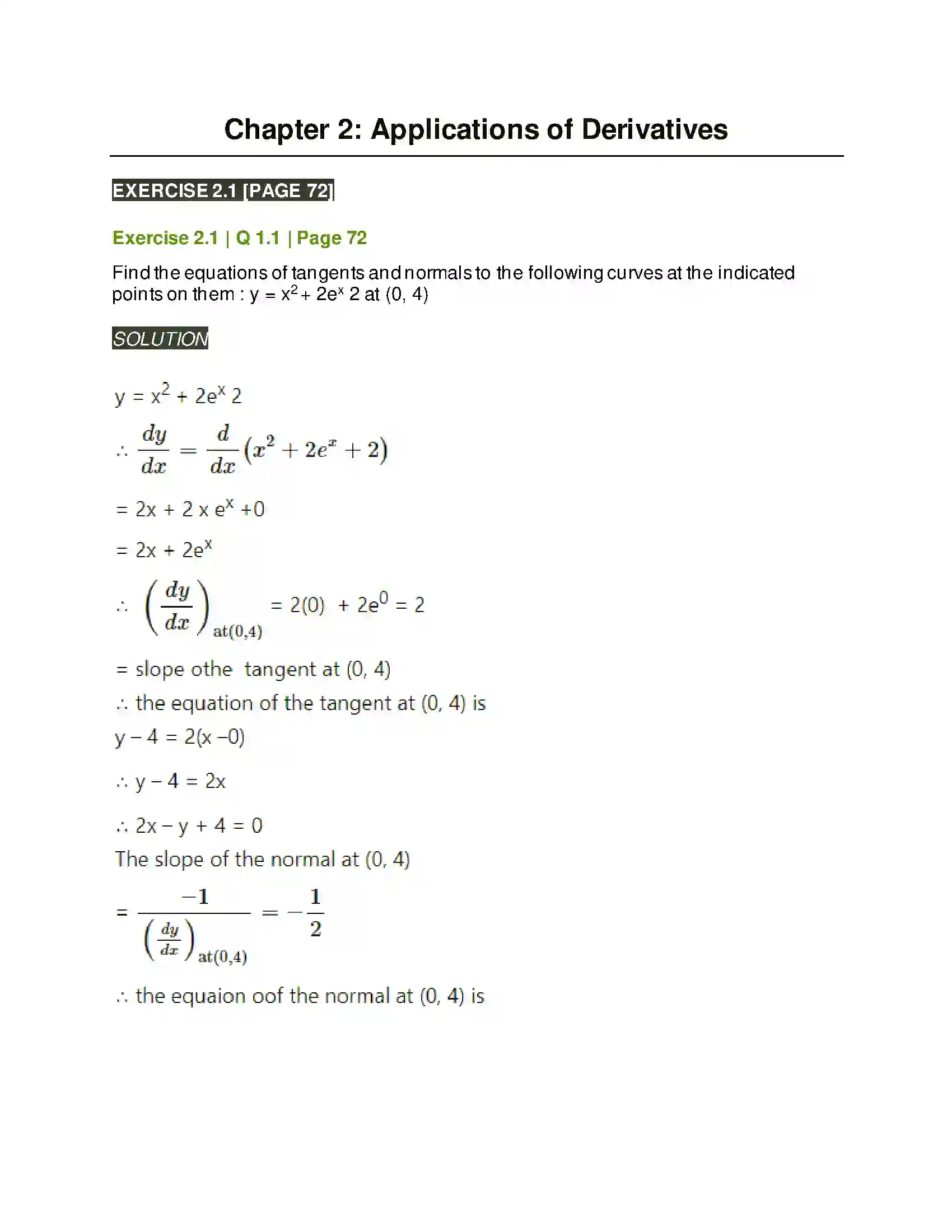 Maharashtra Board Class 12th Mathematics & Statistics-2 (Arts & Science) Applications of Derivatives Solution 1