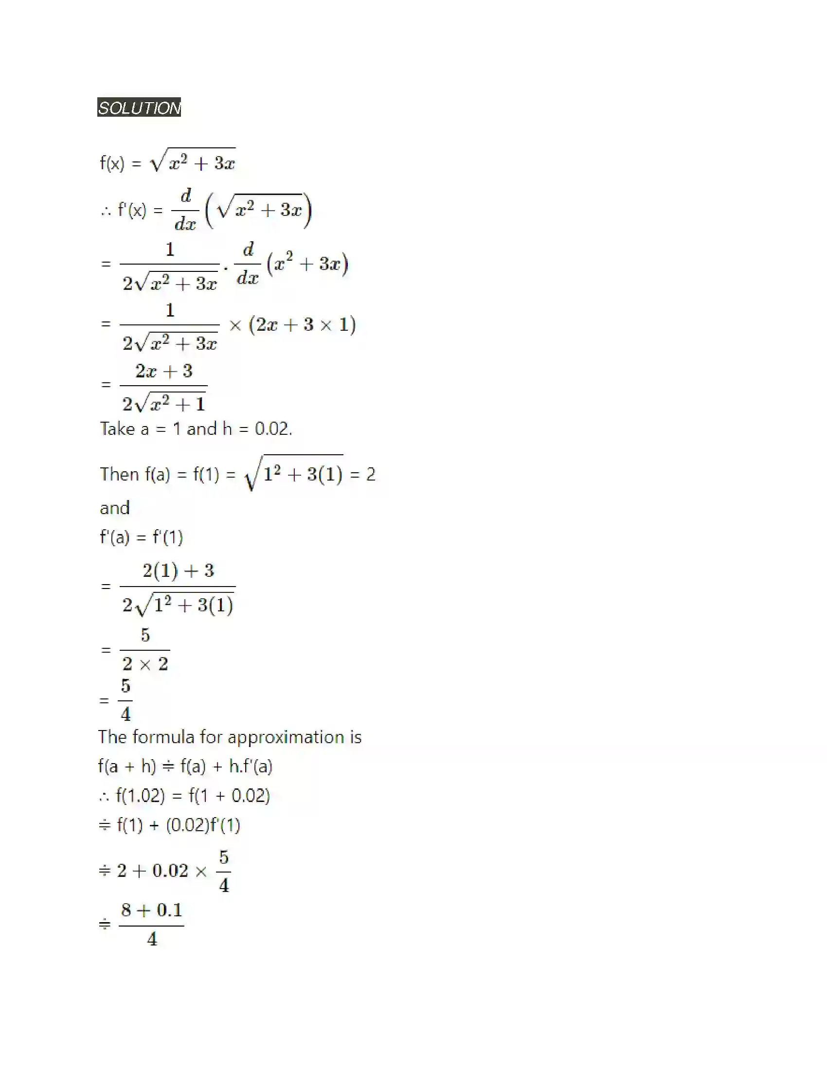 Maharashtra Board Class 12th Mathematics & Statistics-2 (Arts & Science) Applications of Derivatives Solution 128