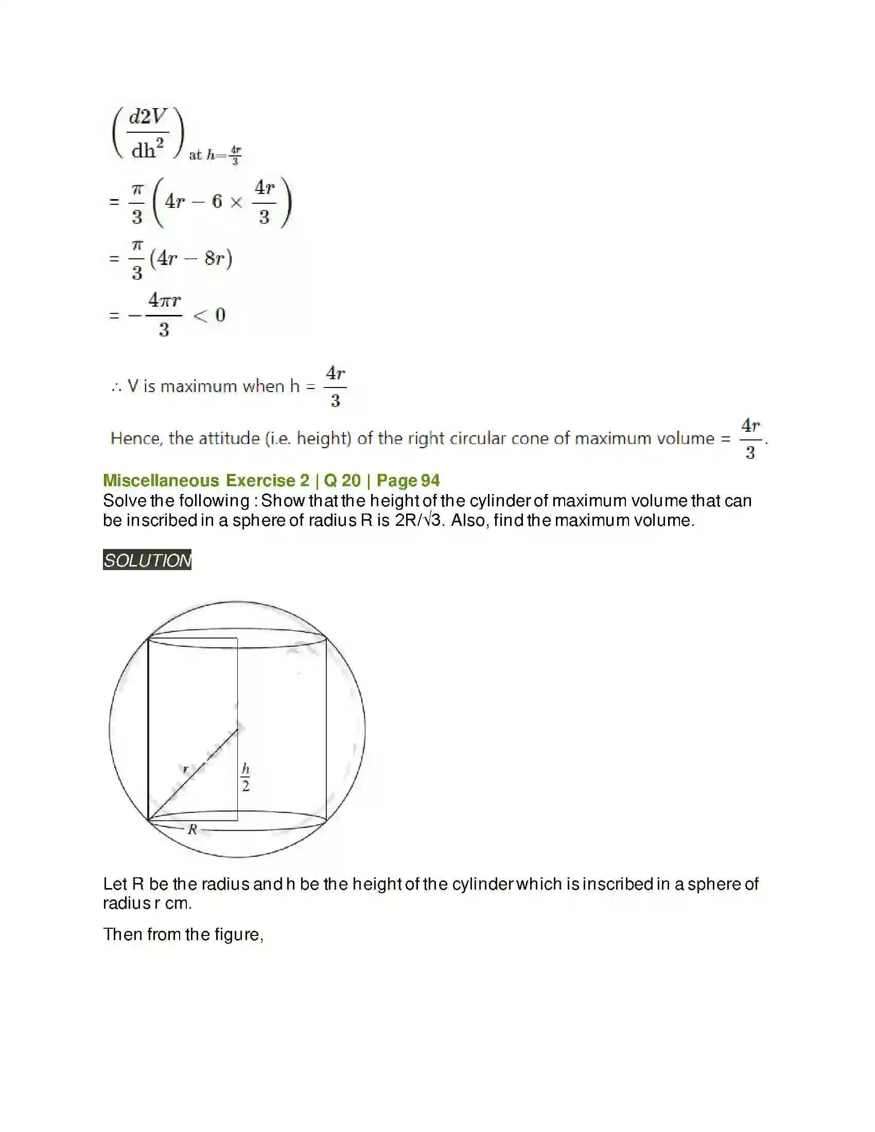 Maharashtra Board Class 12th Mathematics & Statistics-2 (Arts & Science) Applications of Derivatives Solution 149