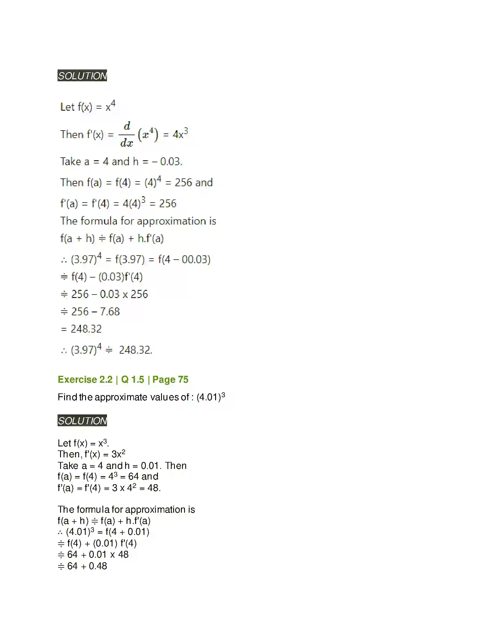 Maharashtra Board Class 12th Mathematics & Statistics-2 (Arts & Science) Applications of Derivatives Solution 31
