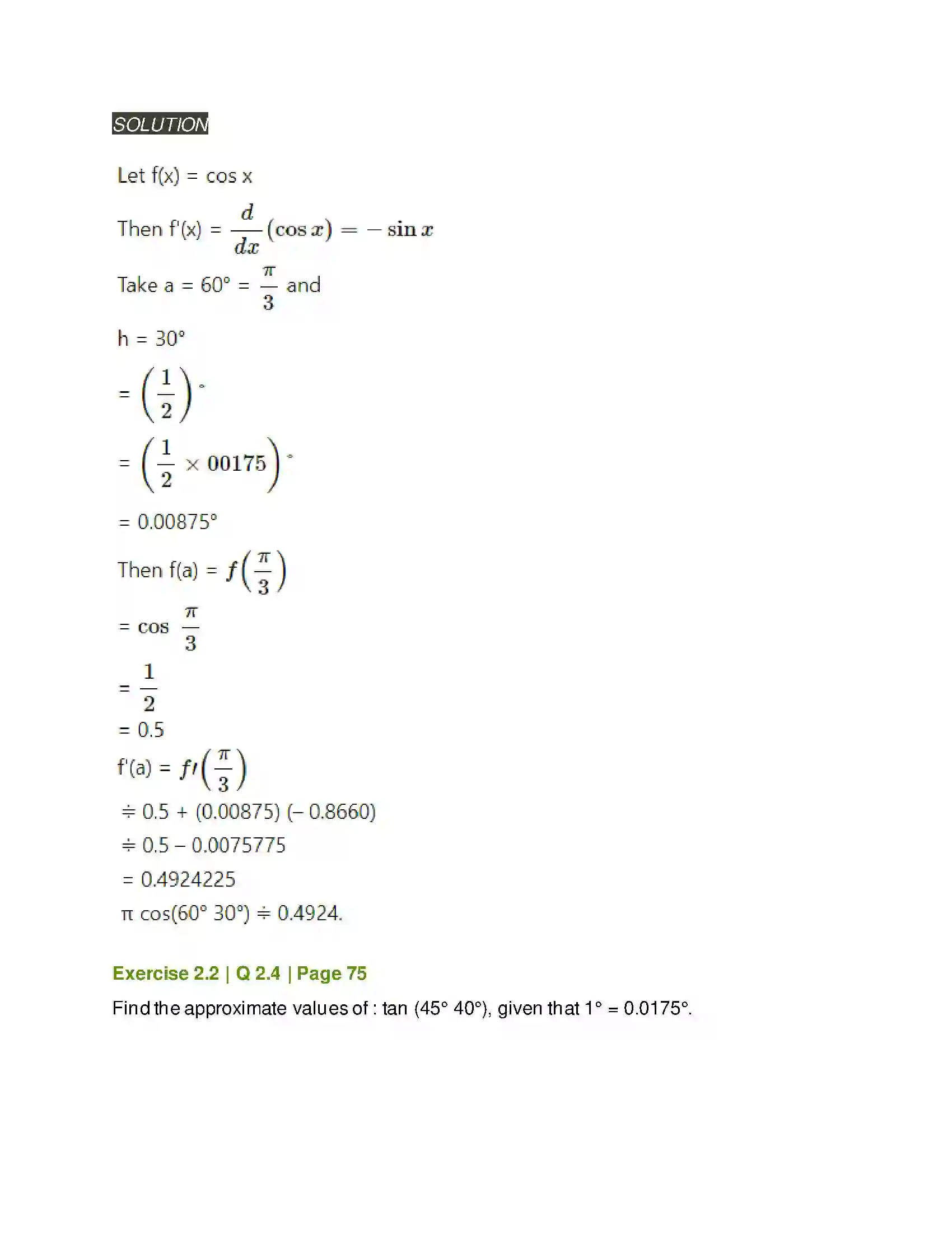 Maharashtra Board Class 12th Mathematics & Statistics-2 (Arts & Science) Applications of Derivatives Solution 35