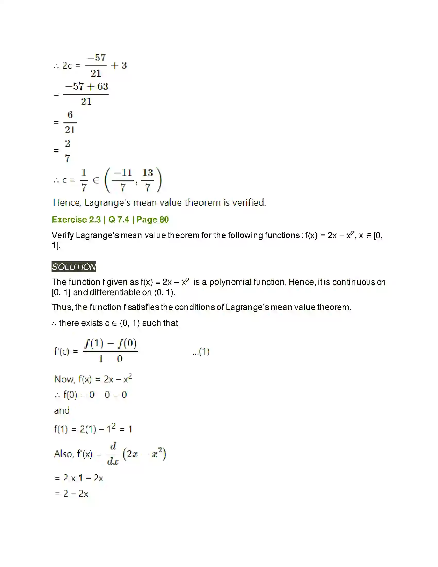 Maharashtra Board Class 12th Mathematics & Statistics-2 (Arts & Science) Applications of Derivatives Solution 62