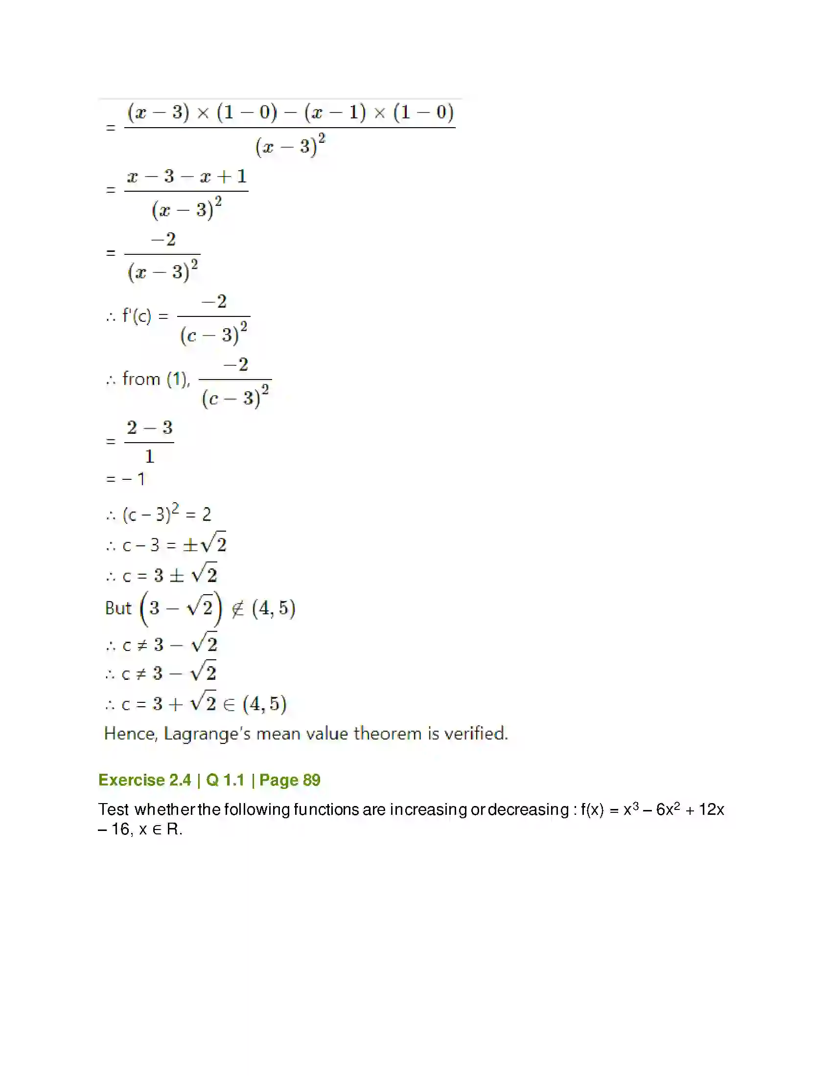 Maharashtra Board Class 12th Mathematics & Statistics-2 (Arts & Science) Applications of Derivatives Solution 64