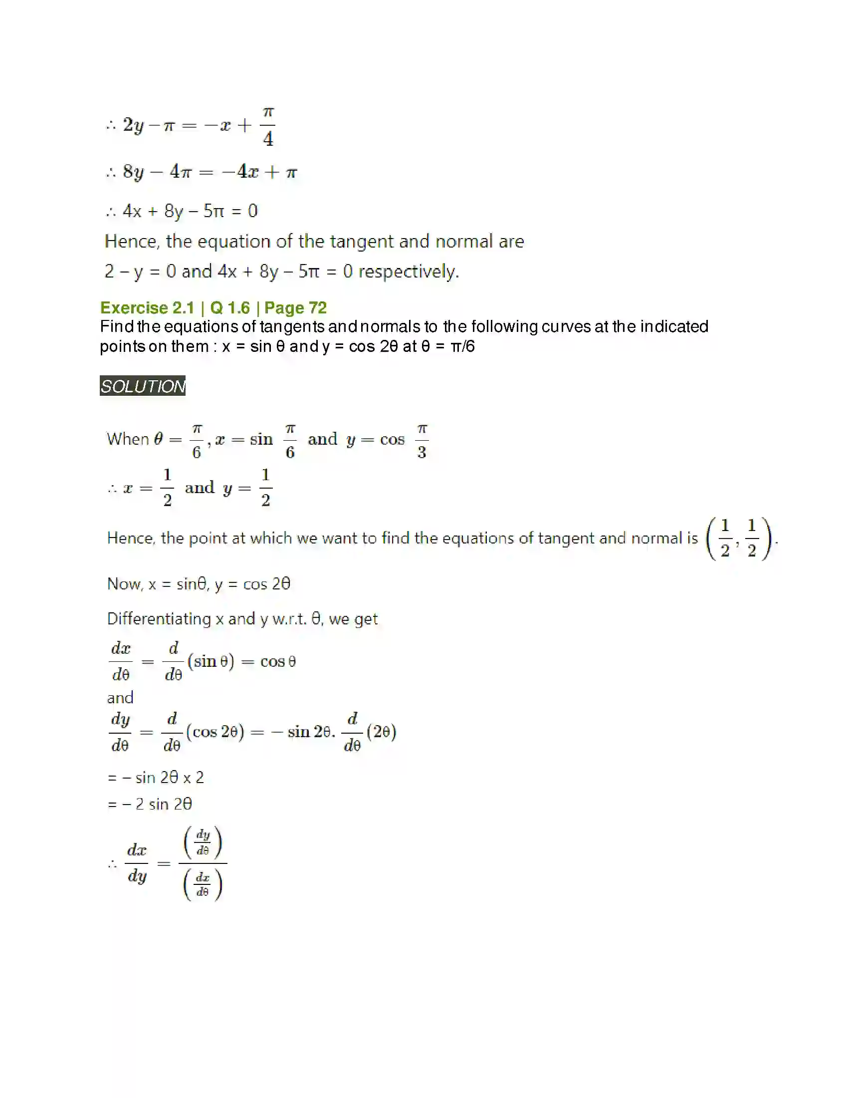 Maharashtra Board Class 12th Mathematics & Statistics-2 (Arts & Science) Applications of Derivatives Solution 8