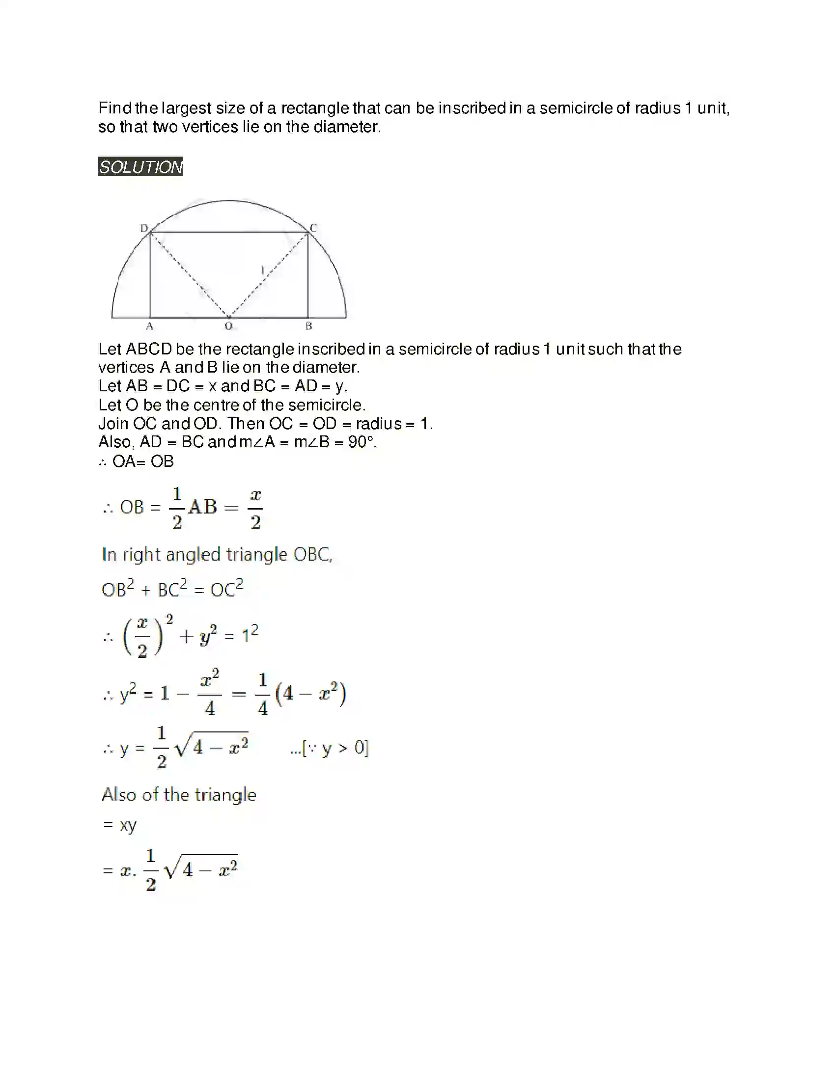 Maharashtra Board Class 12th Mathematics & Statistics-2 (Arts & Science) Applications of Derivatives Solution 95