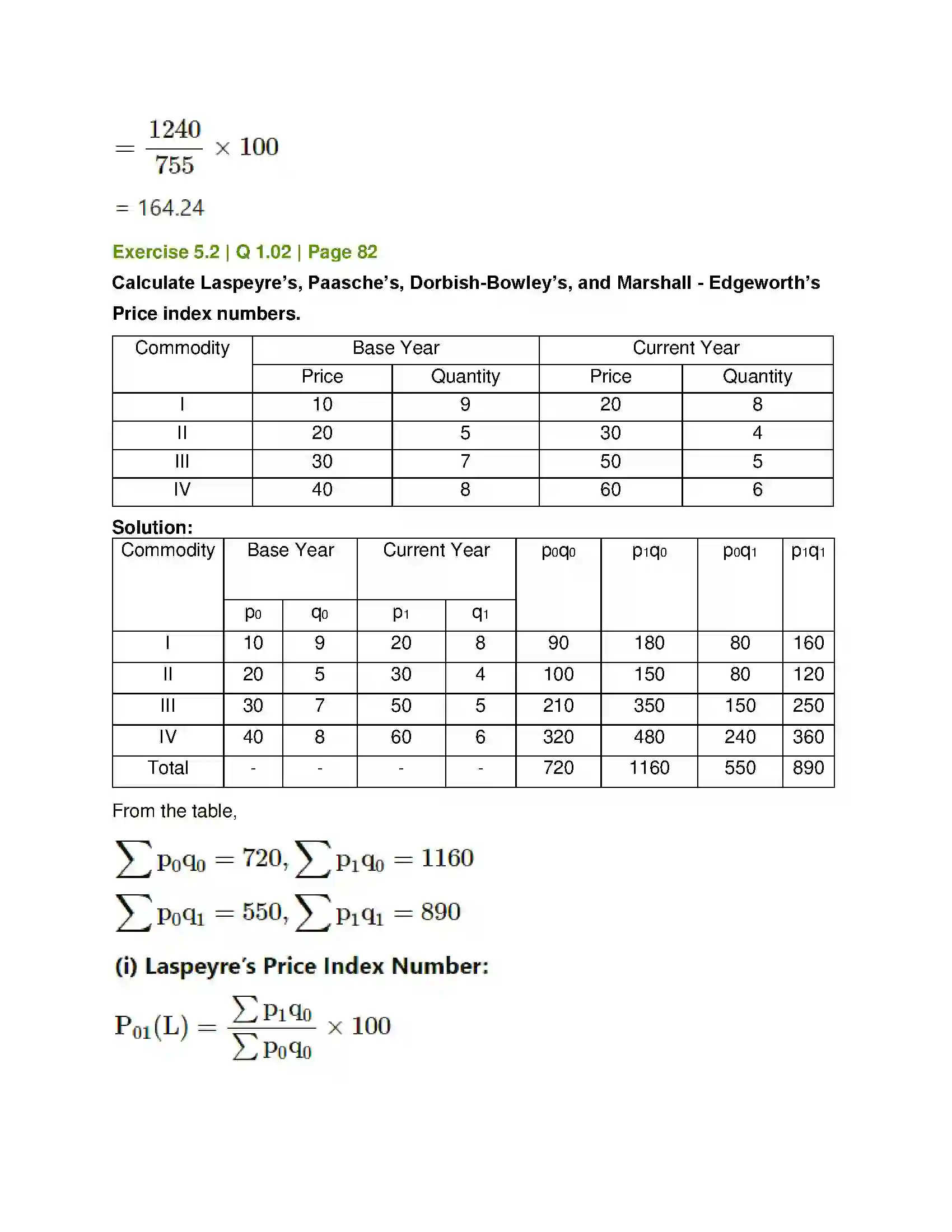 Maharashtra Board Class 12th Mathematics & Statistics-2 (Commerce) Index Numbers Solution 14