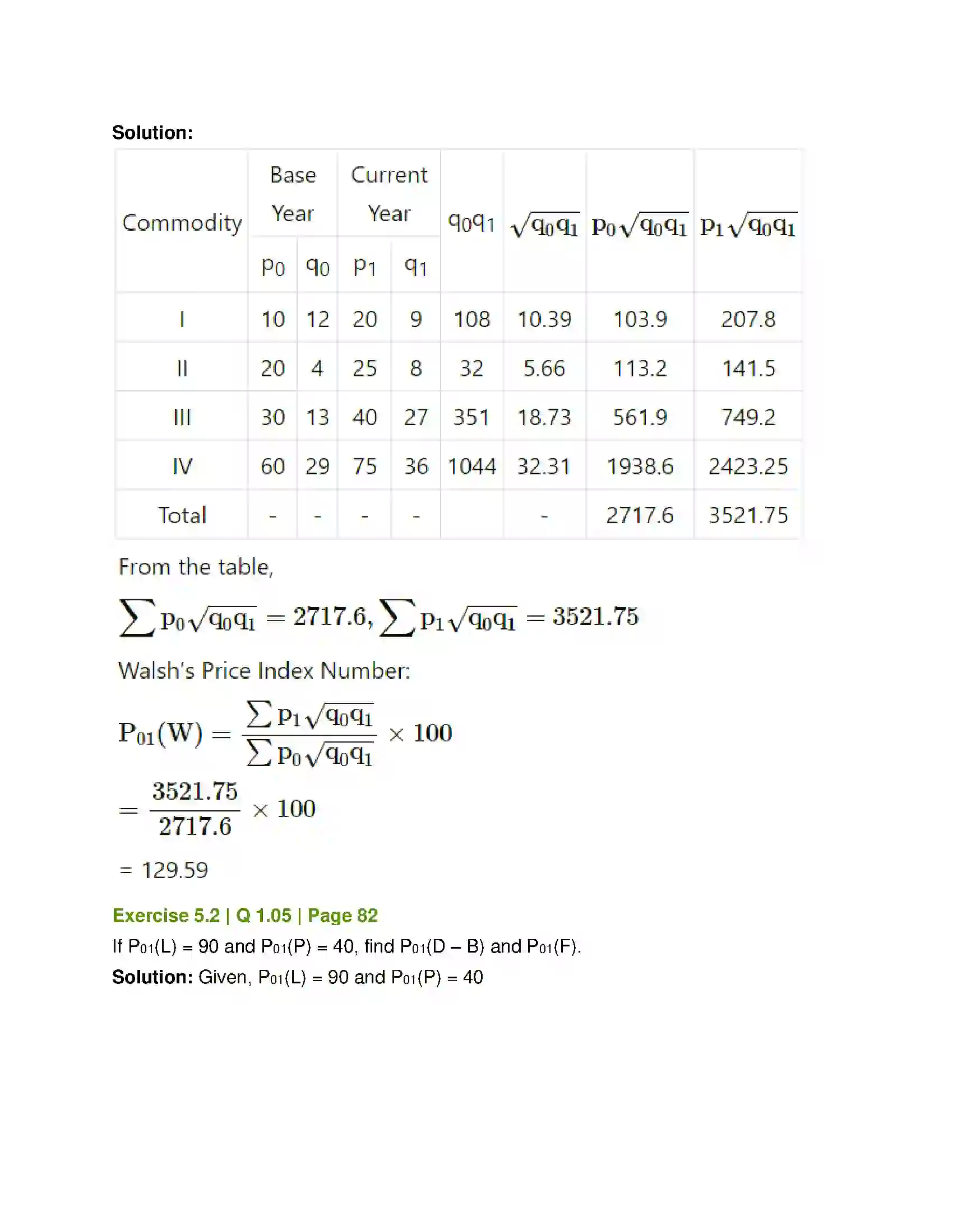Maharashtra Board Class 12th Mathematics & Statistics-2 (Commerce) Index Numbers Solution 17