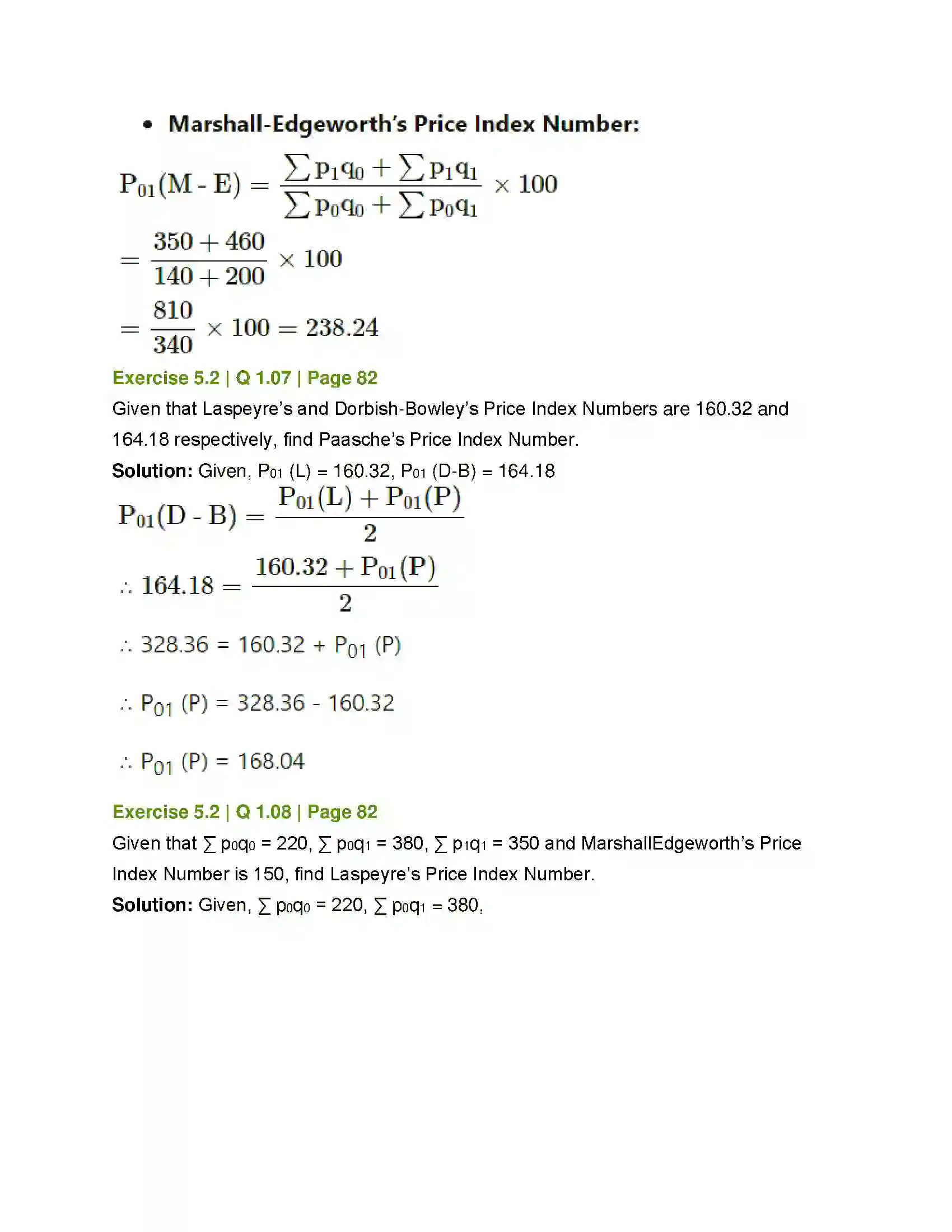 Maharashtra Board Class 12th Mathematics & Statistics-2 (Commerce) Index Numbers Solution 19
